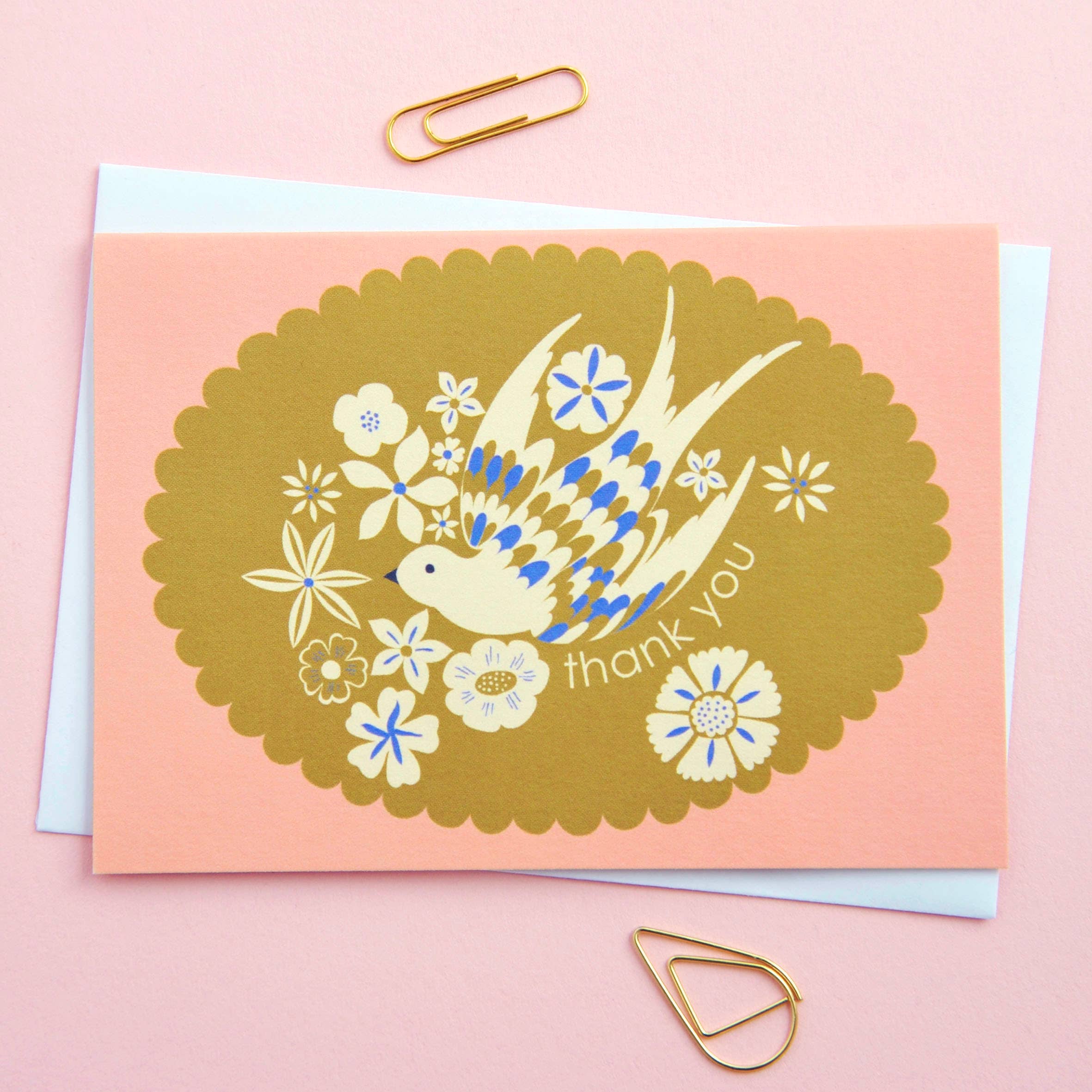 Birds & Borders Thank You Card Notecard set