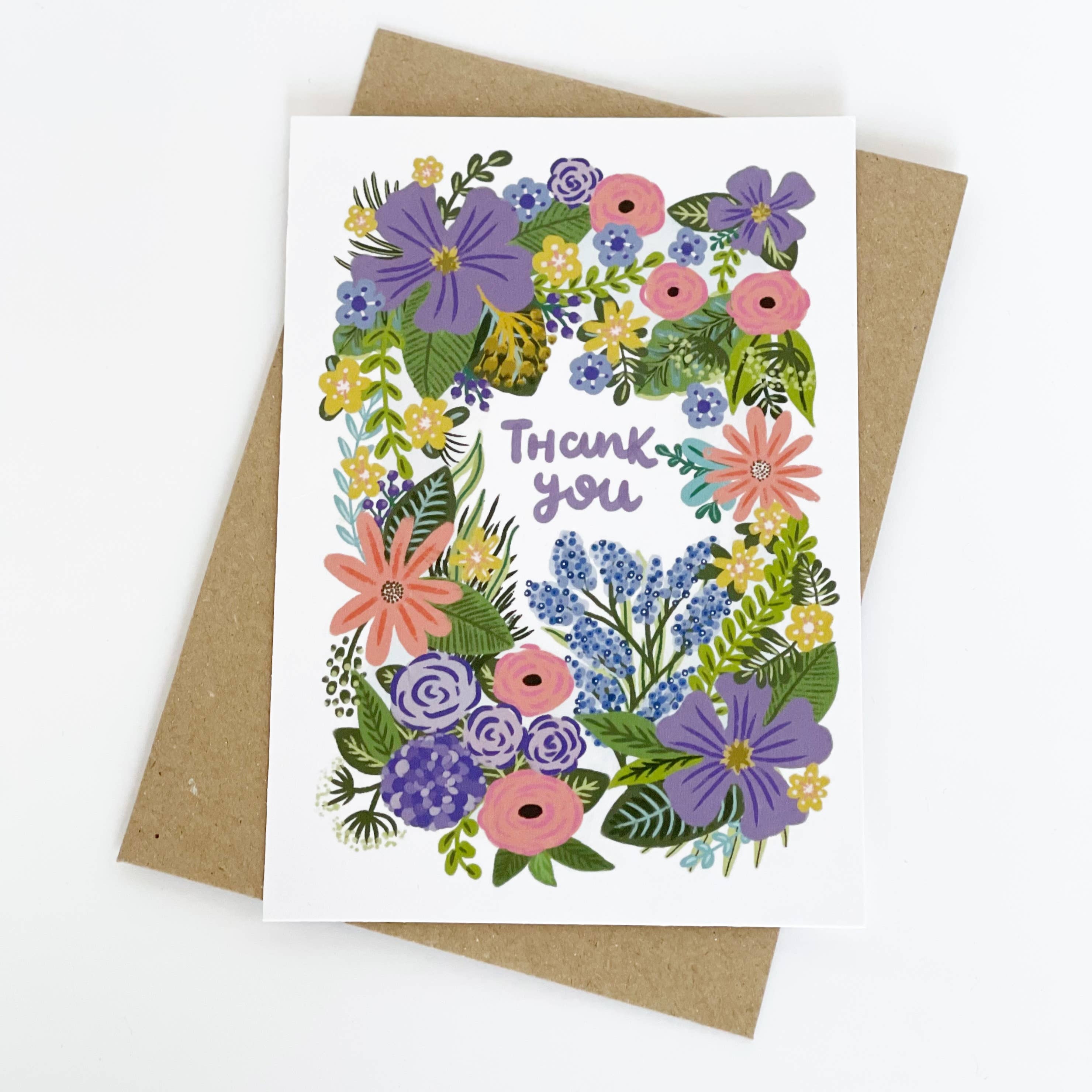 Lilac Flowers Thank You Card