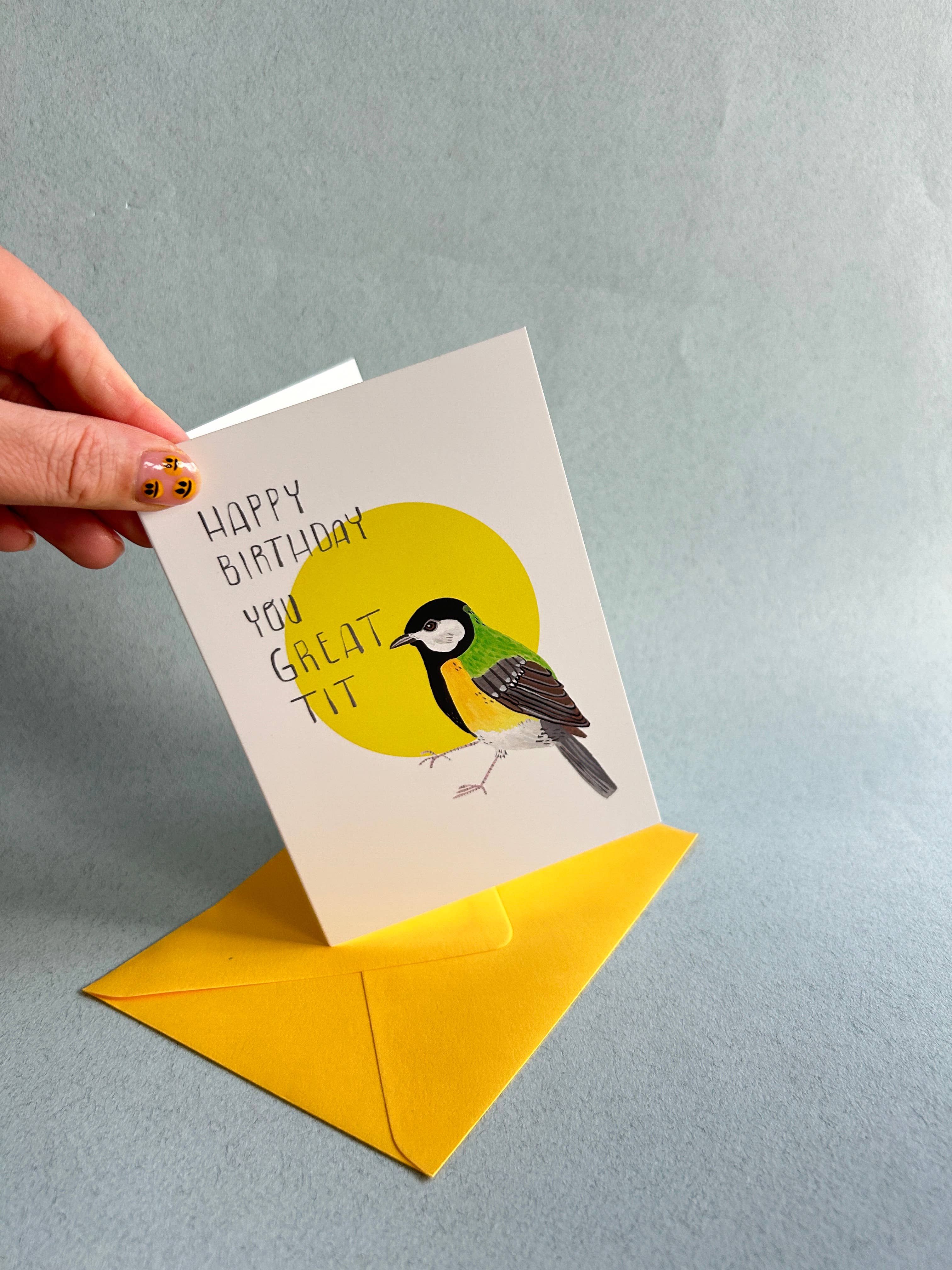 Happy Birthday You great Tit - Funny A6 Greeting Card