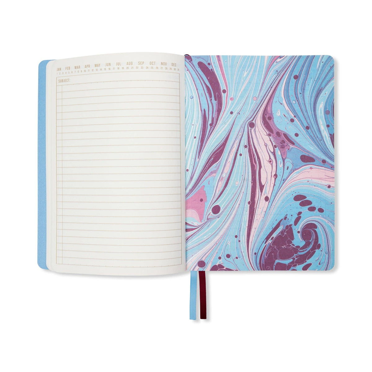 Ink Marble Soft Cover Journal - Burgundy Sky