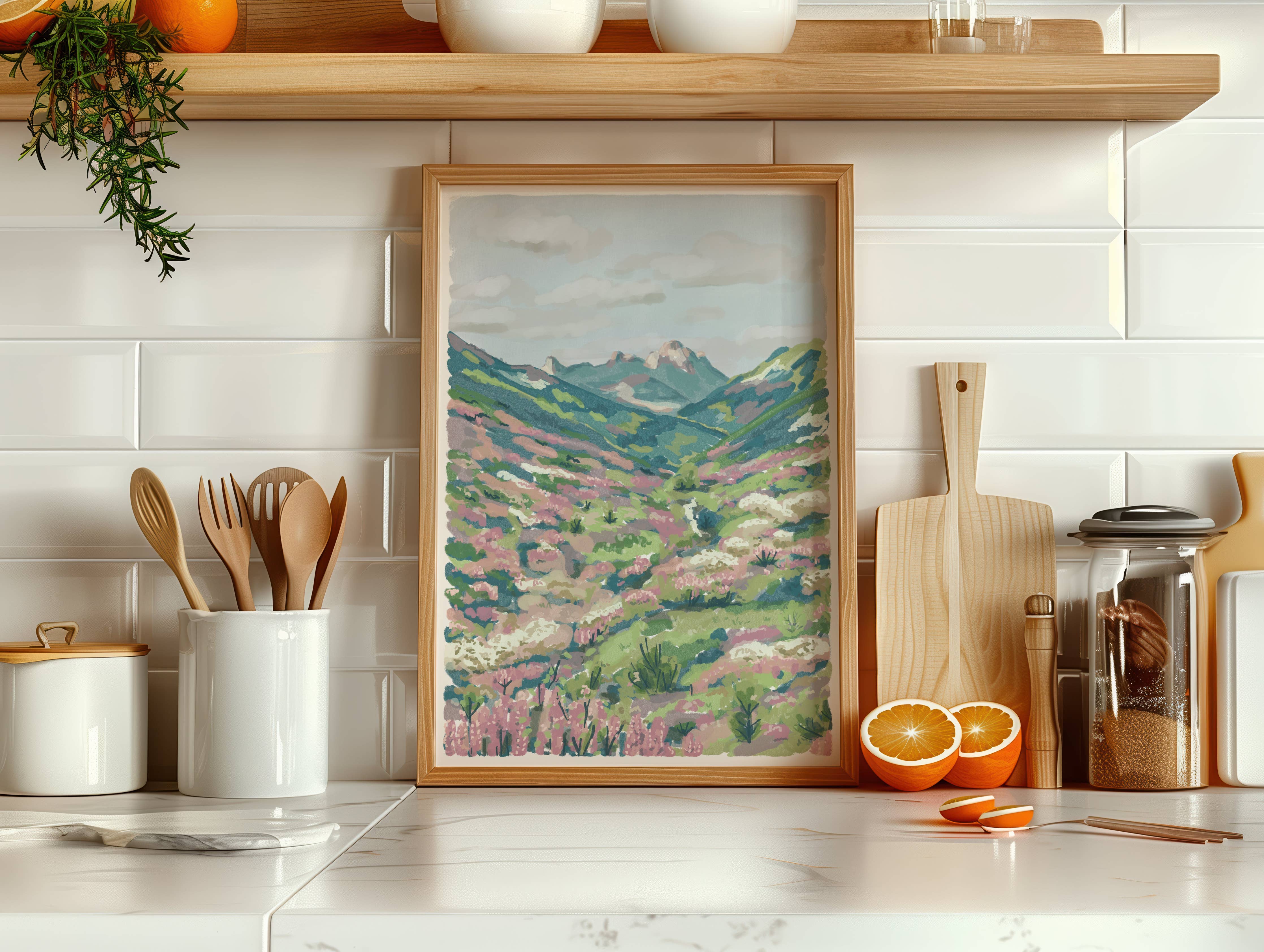 Pastel Mountains Art Print - A4