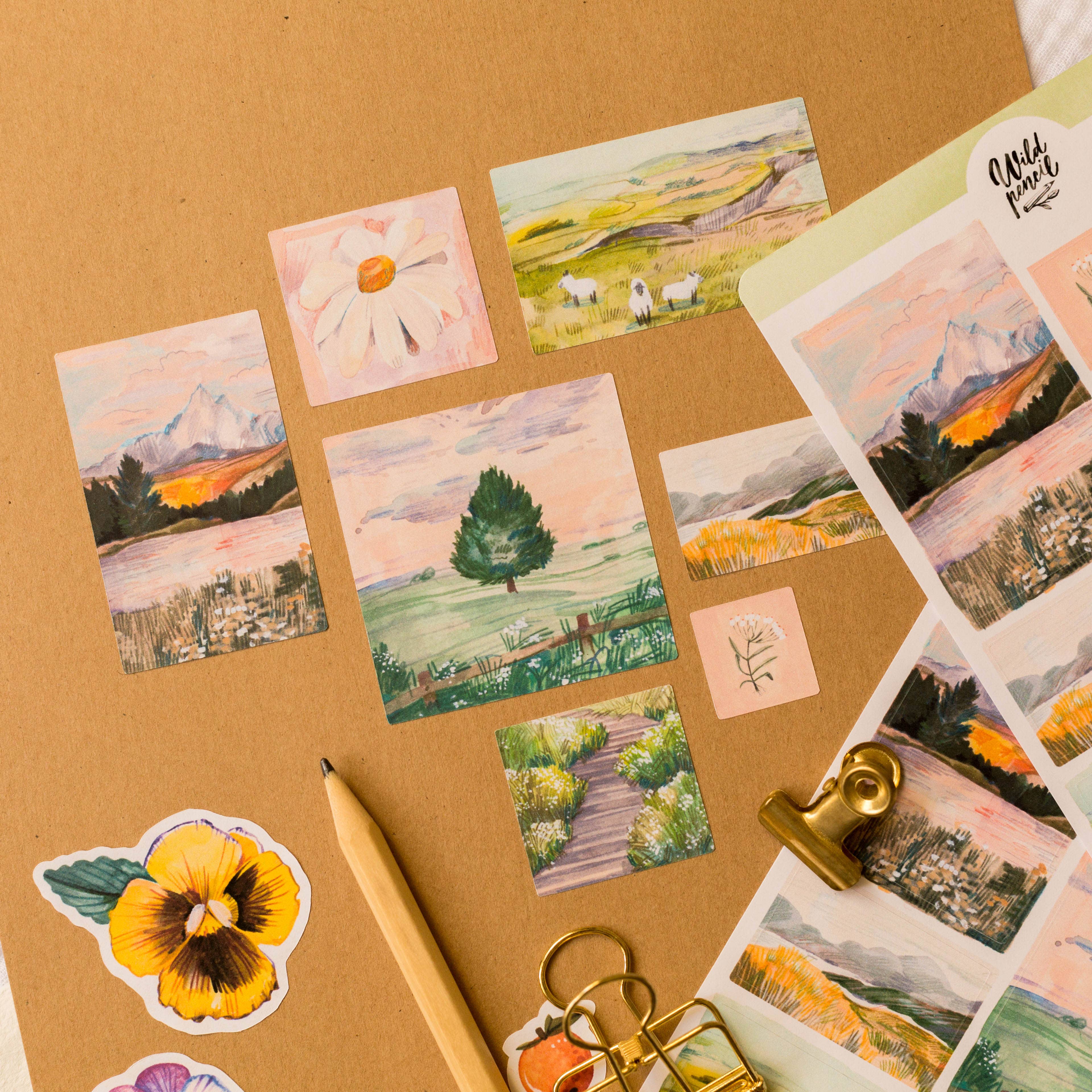 Sunrise Landcapes Sticker Sheet