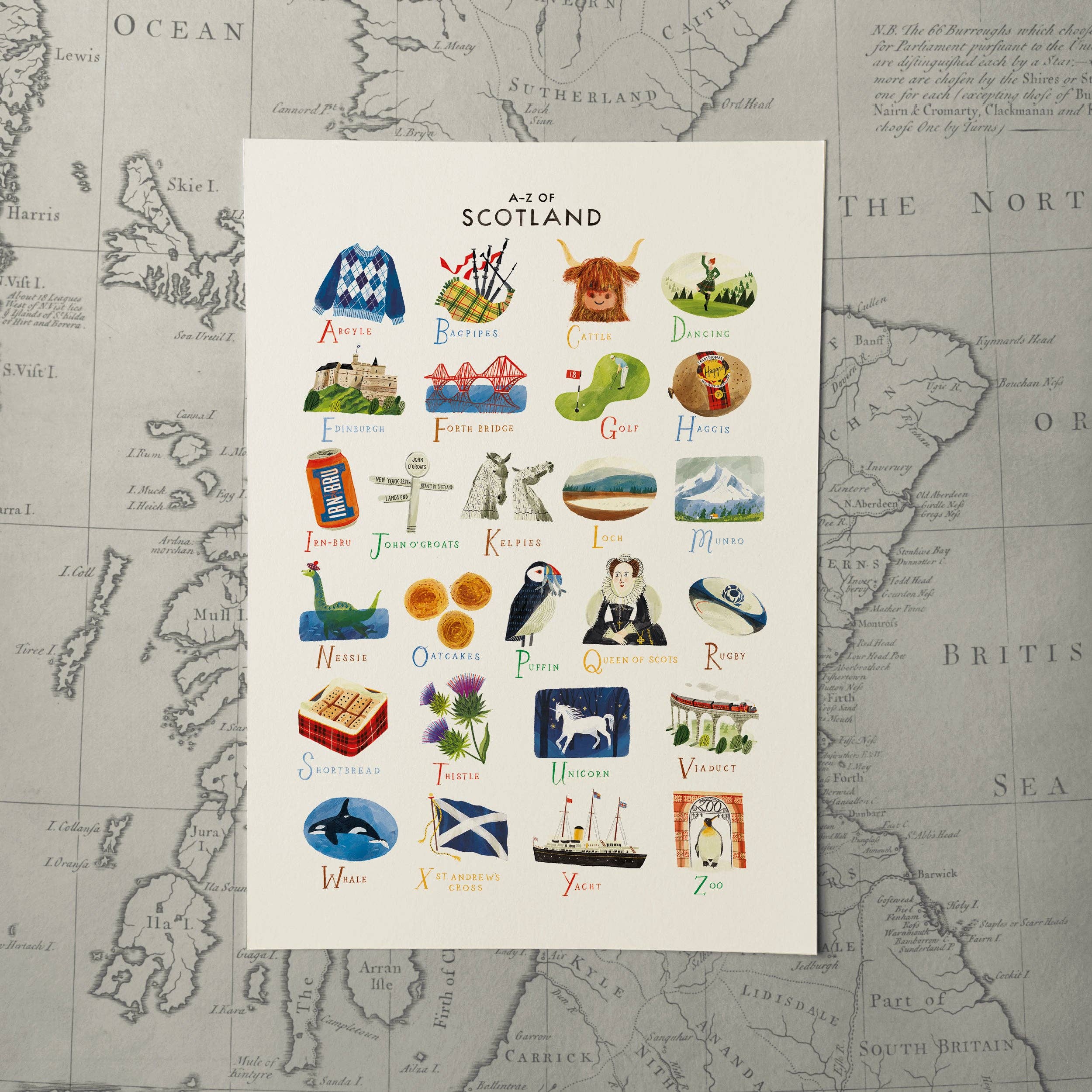 A-Z Scotland A3 Print