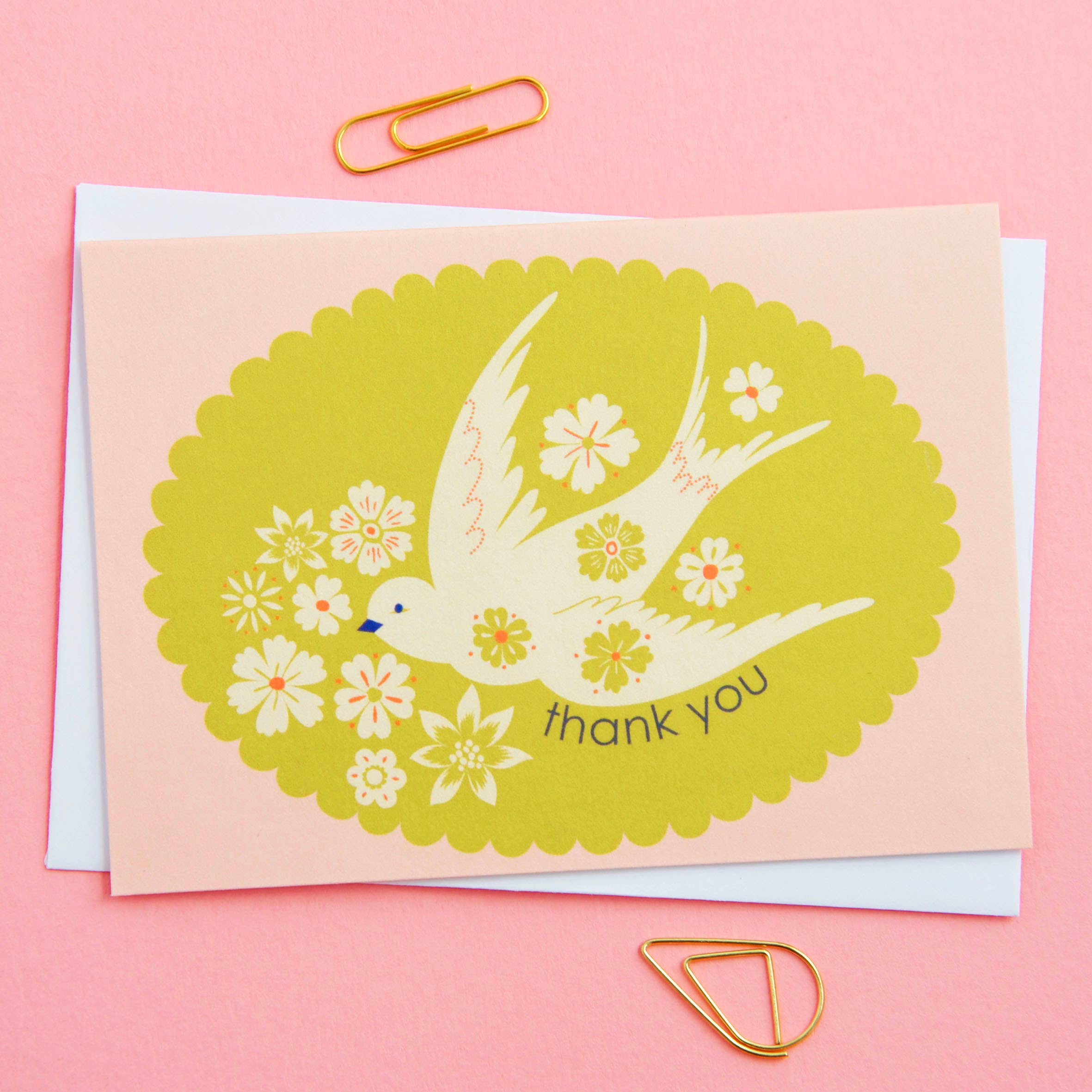 Birds & Borders Thank You Card Notecard set