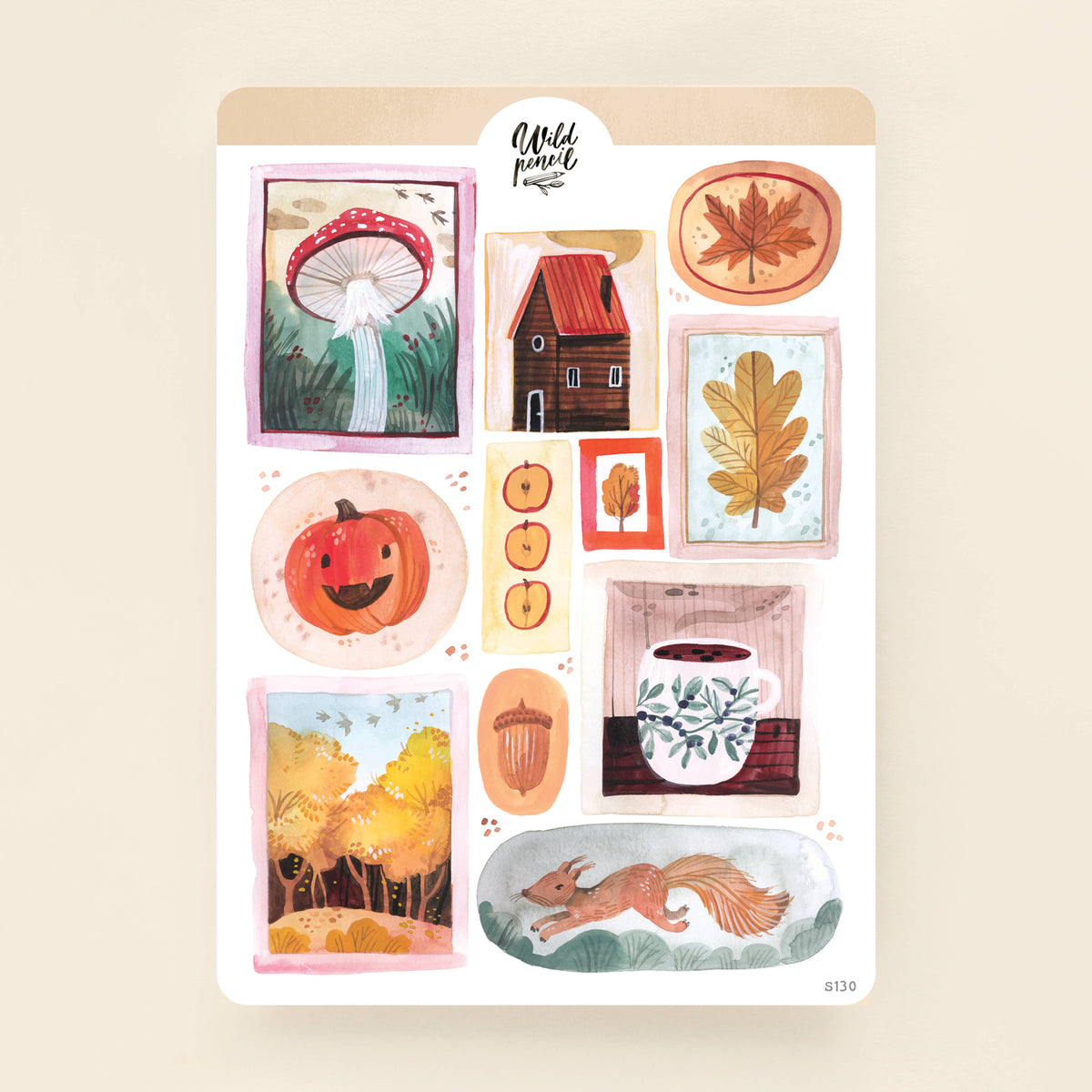 Autumn Stamps Sticker Sheet