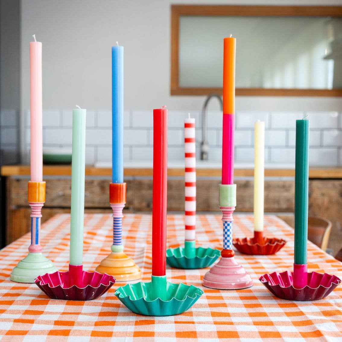 Sage Green Dinner Candles
