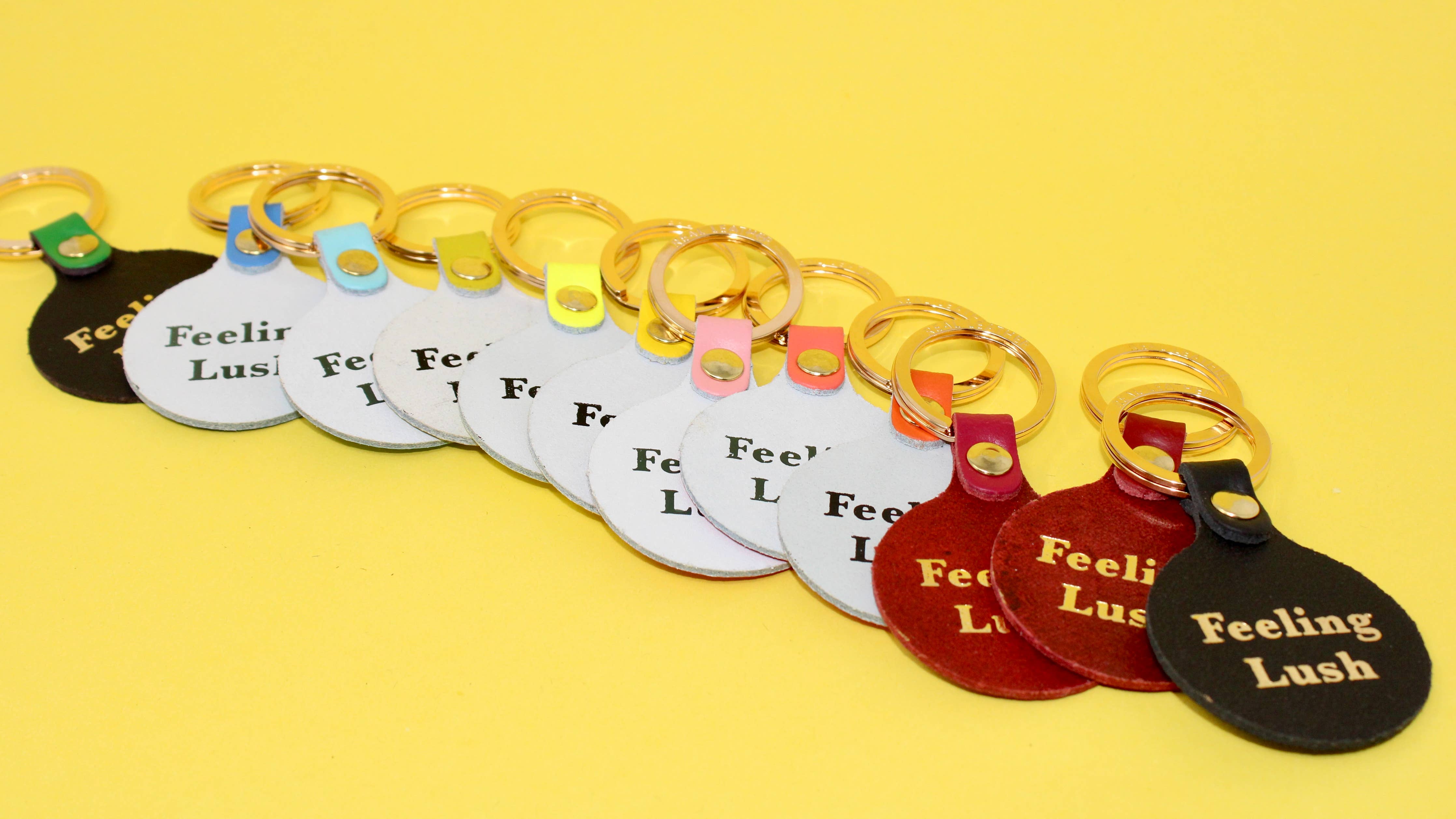 Feeling Lush Smilie Face Key Fob - Cornflower