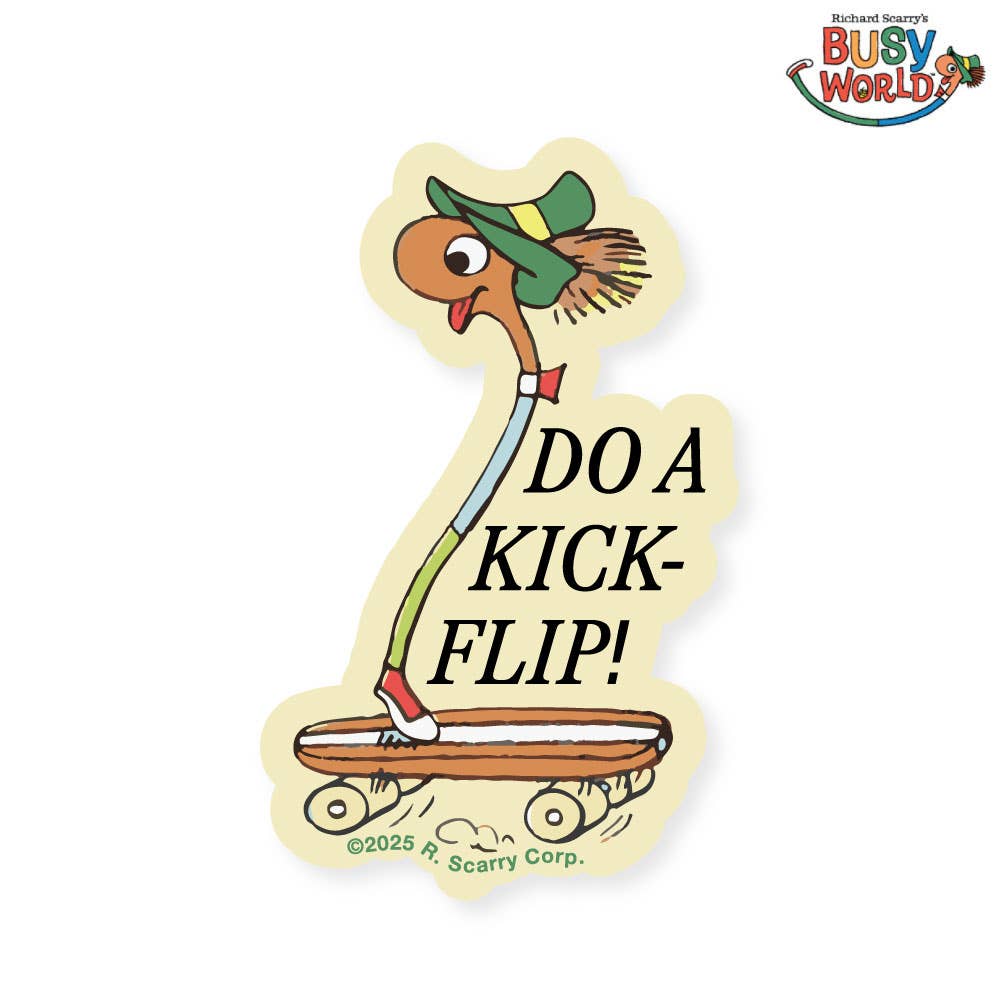 Richard Scarry Lowly Kickflip Sticker by Three Potato Four | Curiouser