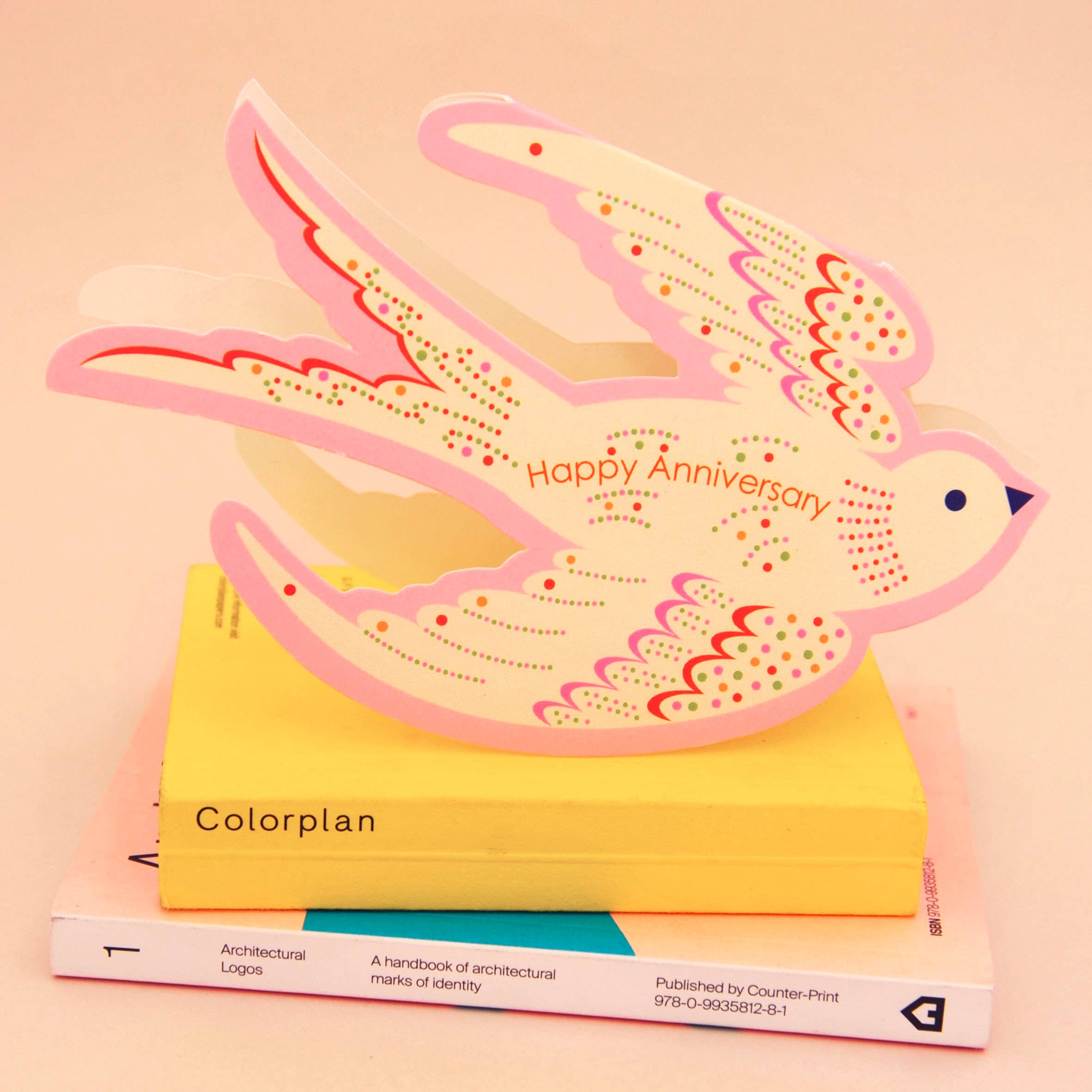 Happy Anniversary Rocking Bird Die Cut Card