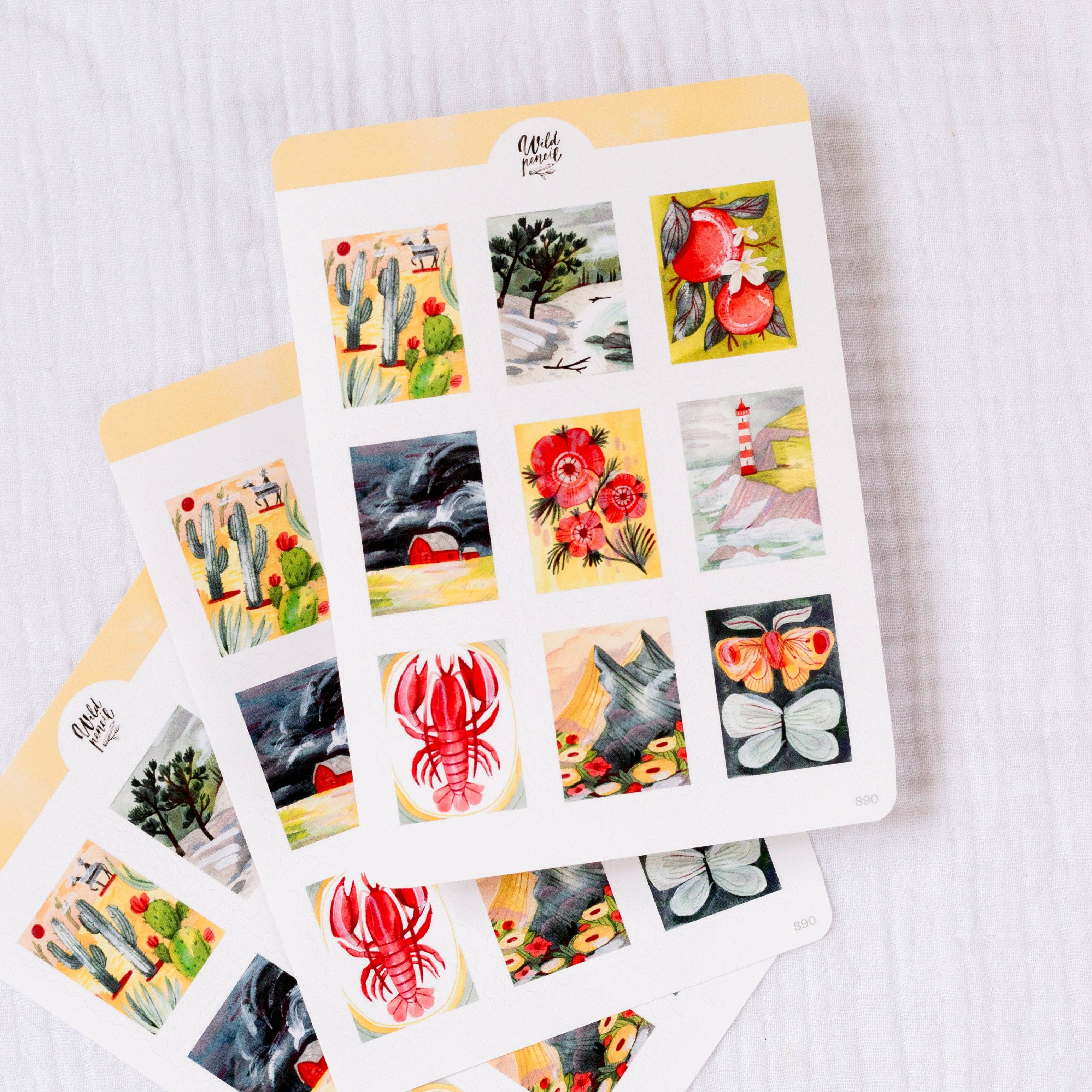 Summer Stamps Sticker Sheet