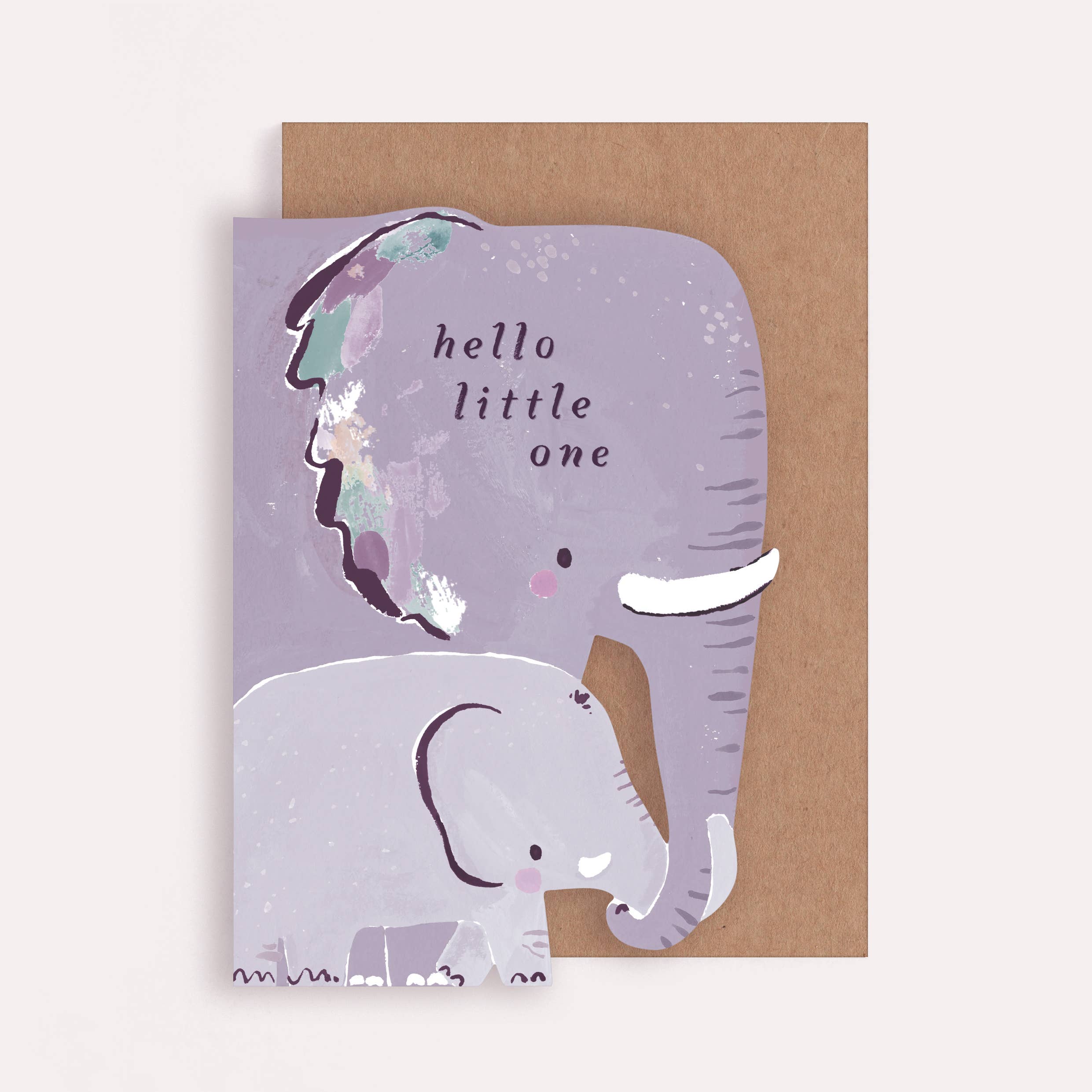 Elephant New Baby Die-Cut Card