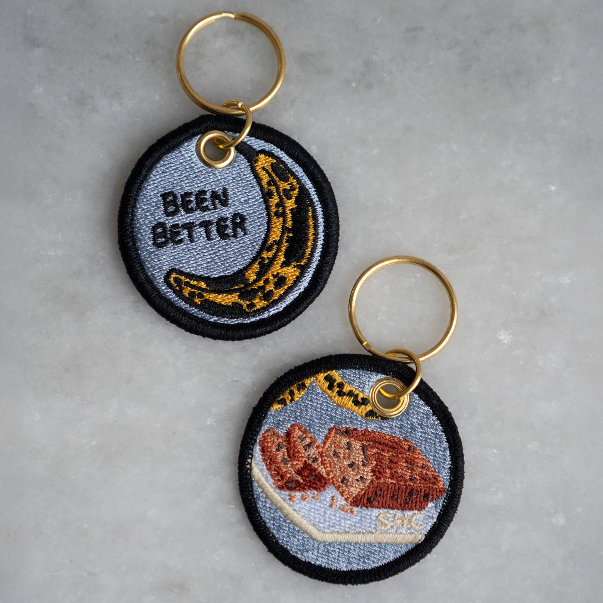 Been Better (Banana Bread) Double-Sided Embroidered Keychain