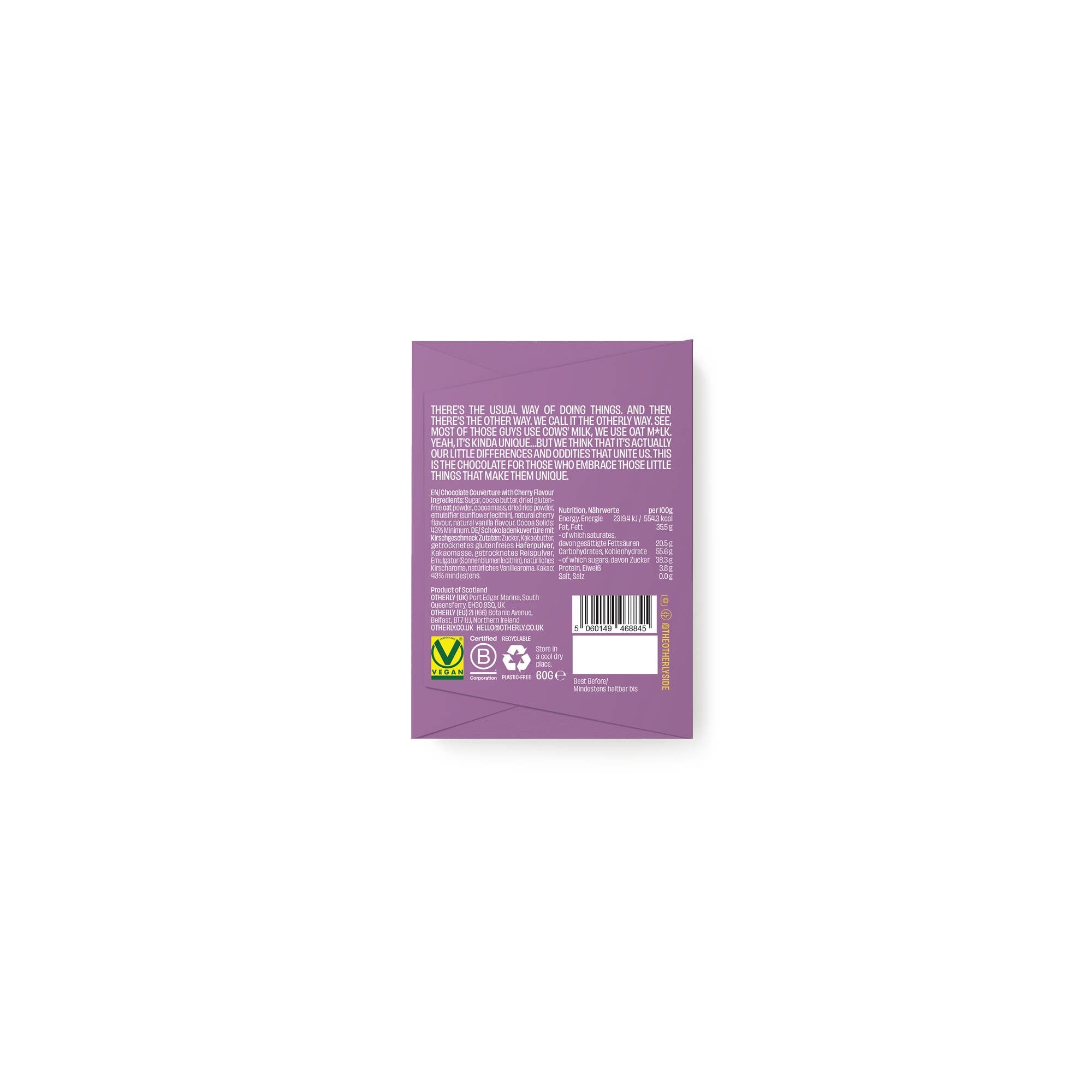 Cherry Oatm*lk Chocolate Bar 60g