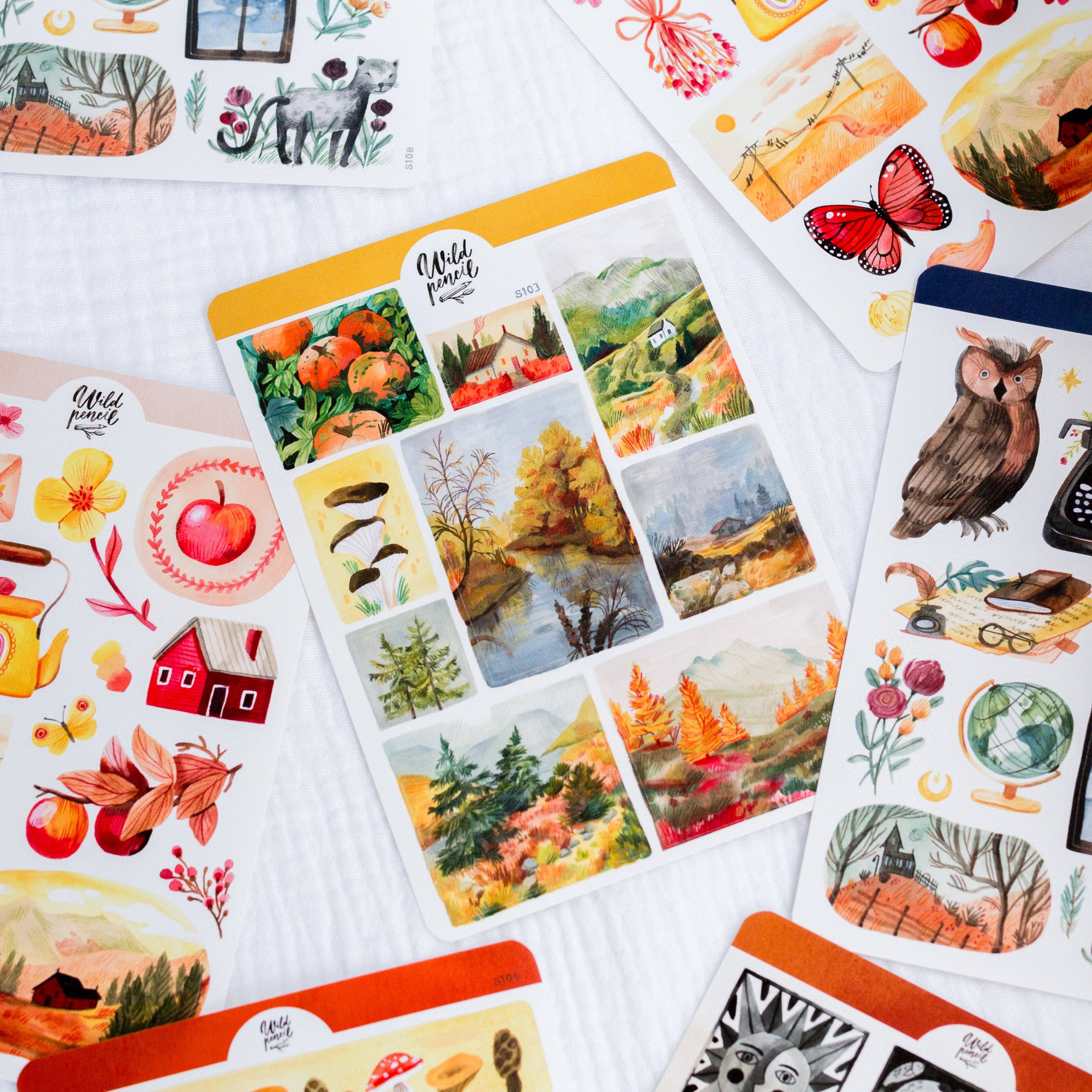Fall Landscapes Sticker Sheet