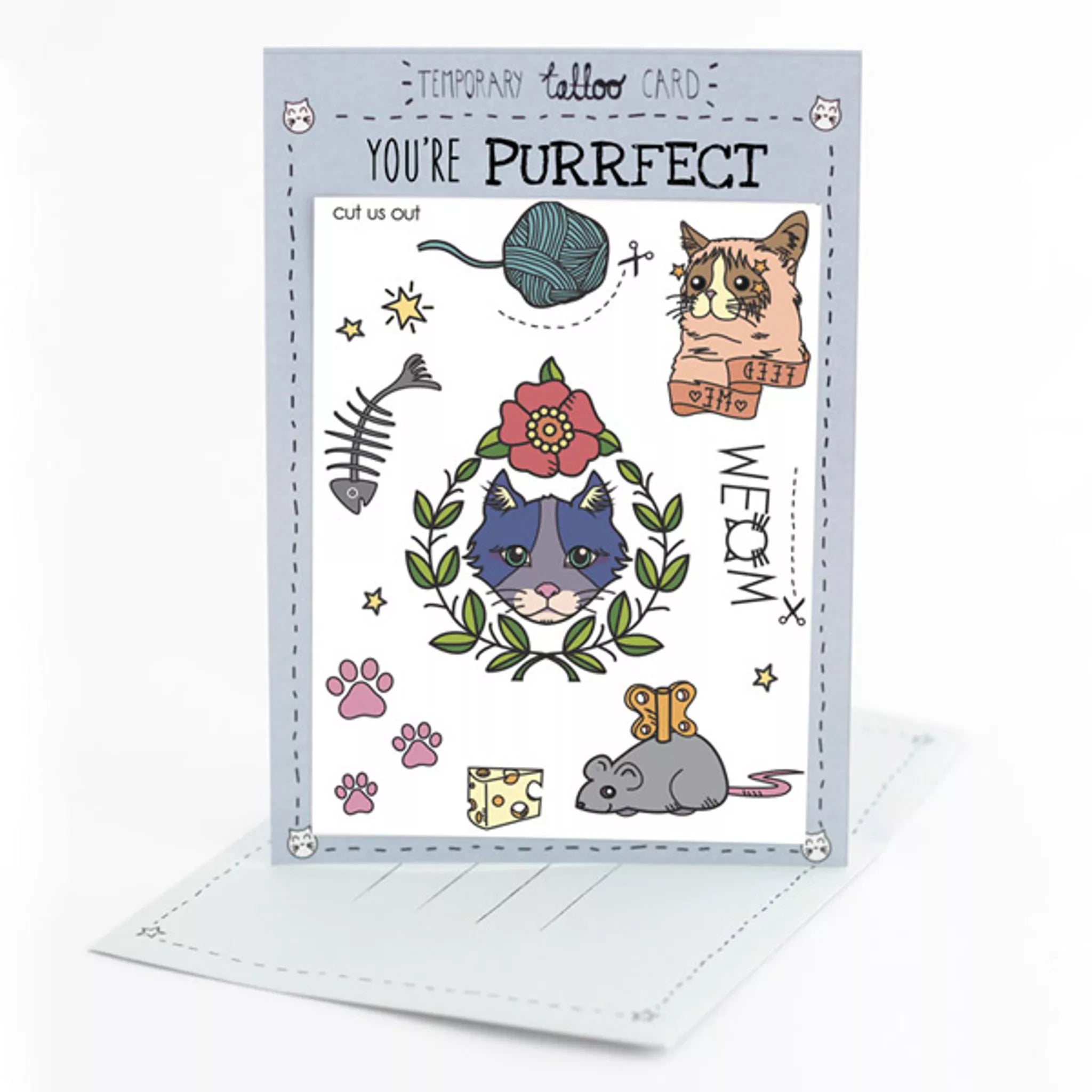 You're Purrfect Cat Tattoo Card