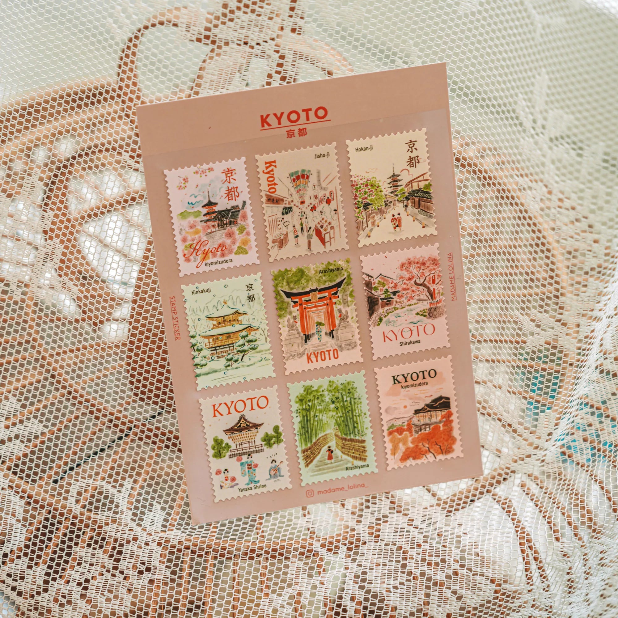 Postage Stamp Stickers - Kyoto
