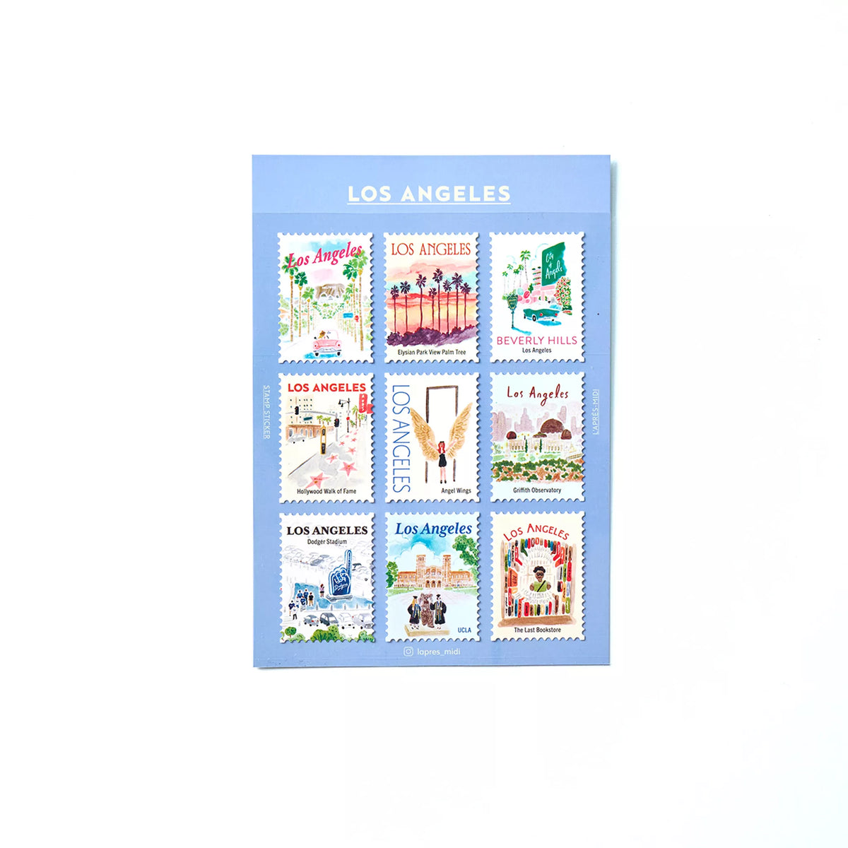 Postage Stamp Stickers - Los Angeles