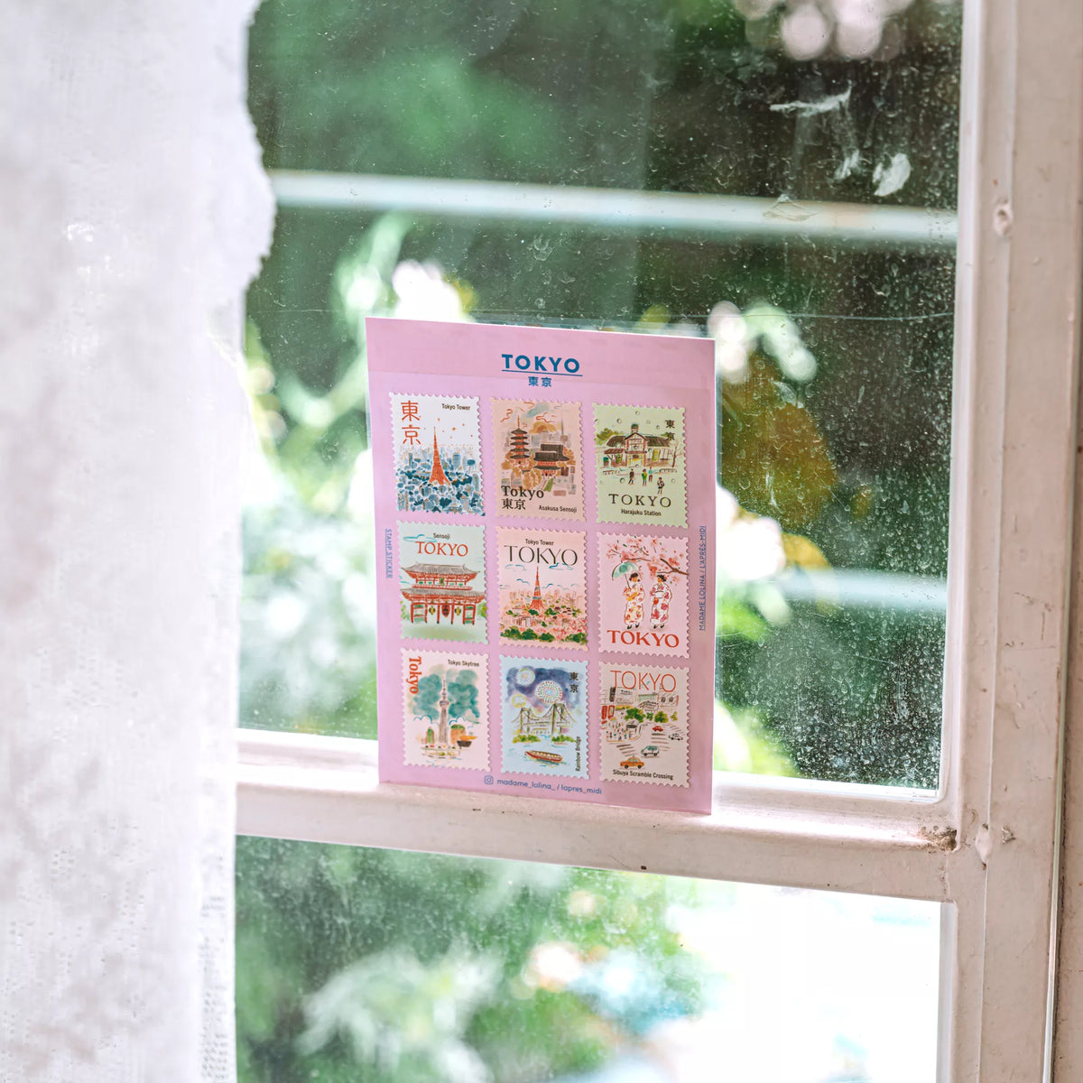 Postage Stamp Stickers - Tokyo