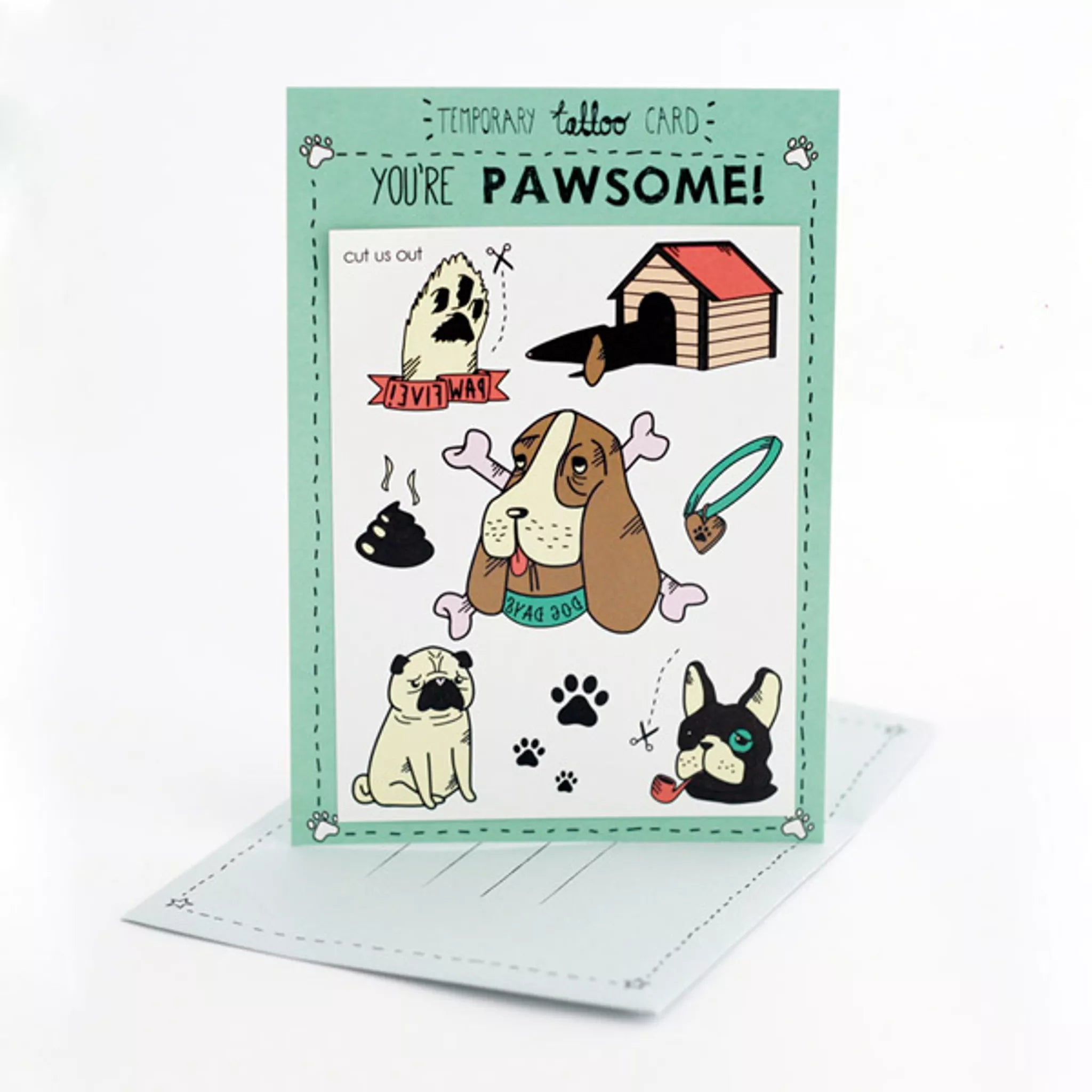 You're Pawsome Dog Tattoo Card