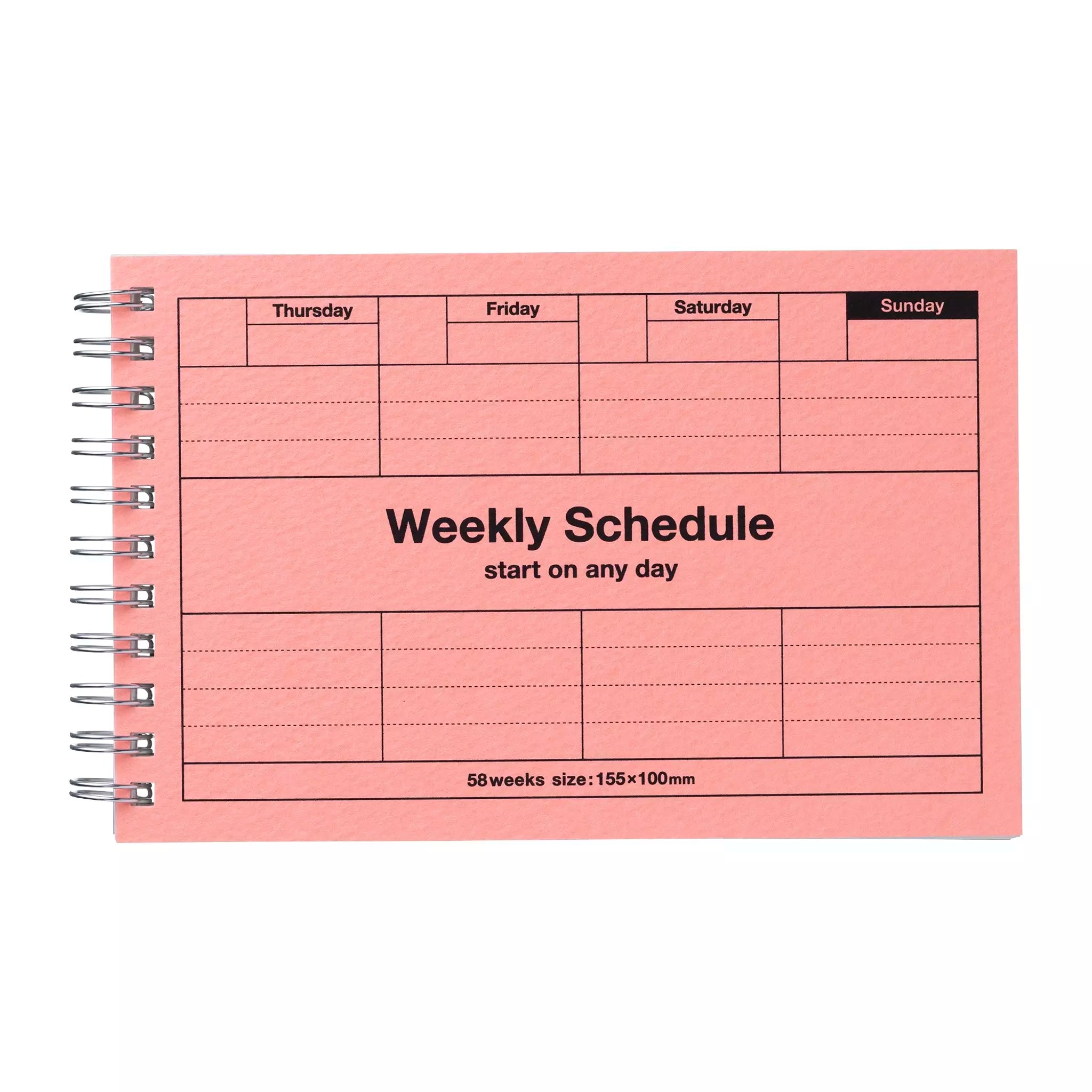 Weekly Schedule - Neon Pink