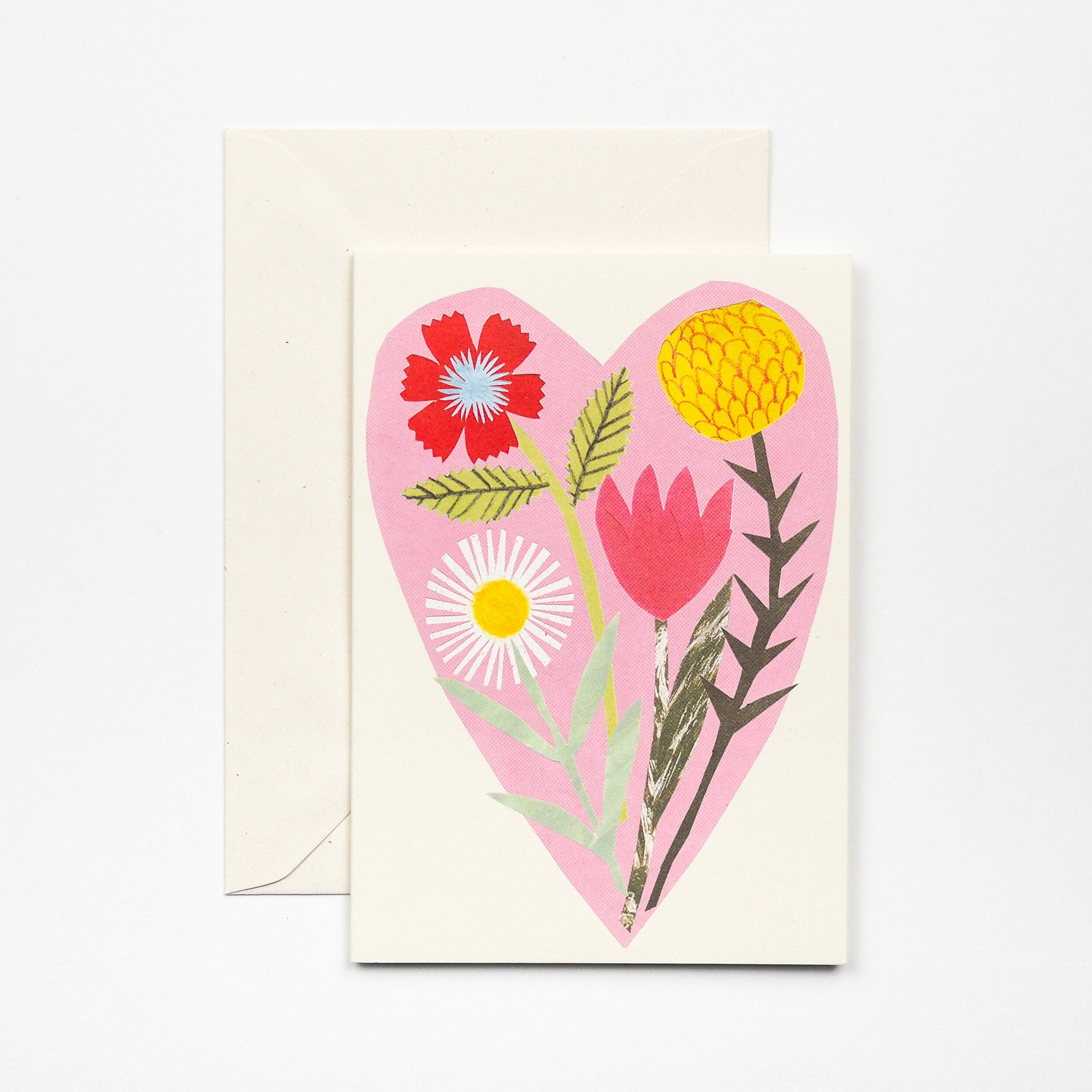 Floral Pink Heart Card
