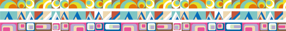 Trio Of Slim Deco Retro Washi Tapes