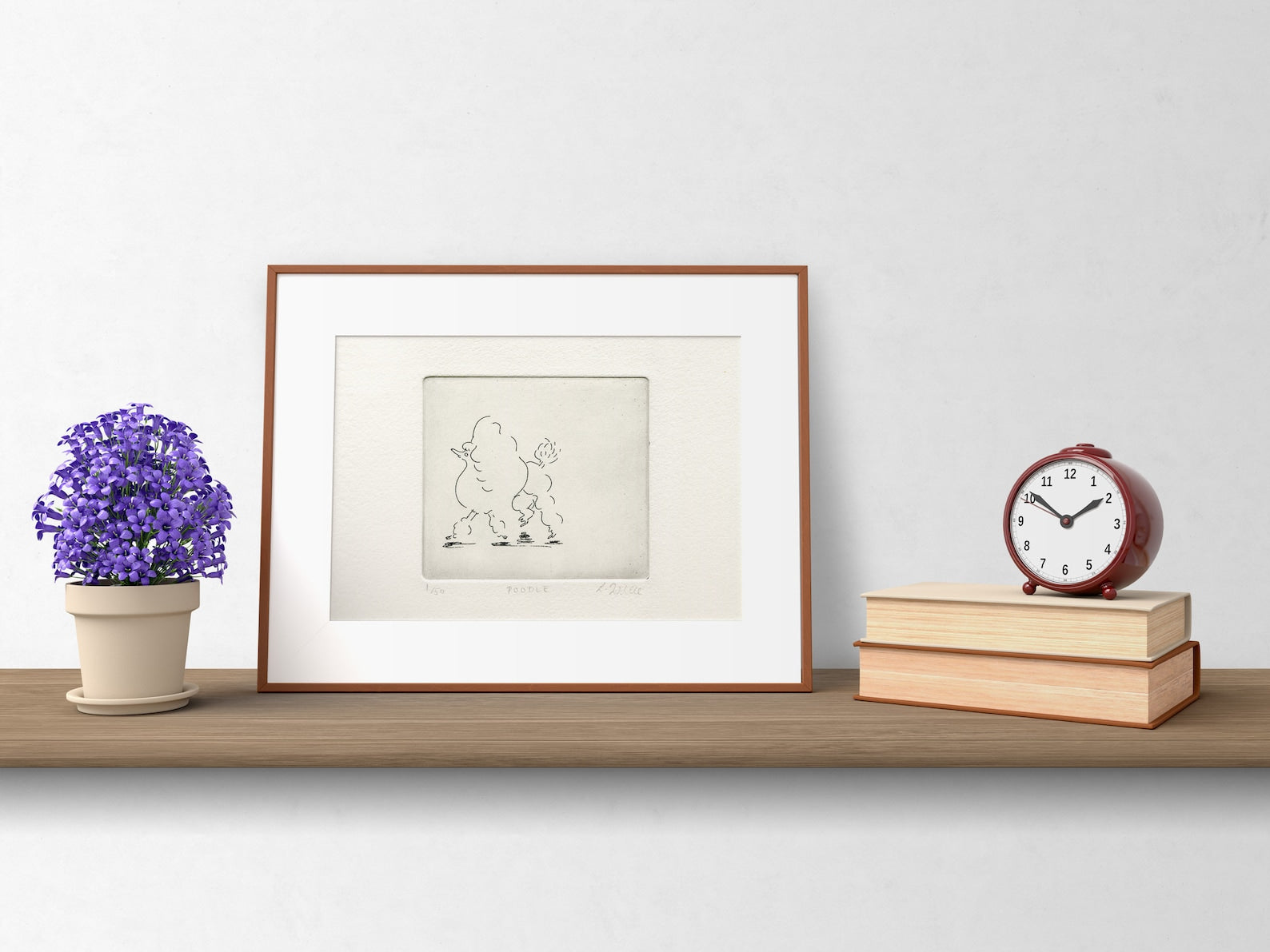 Poodle Etching Print