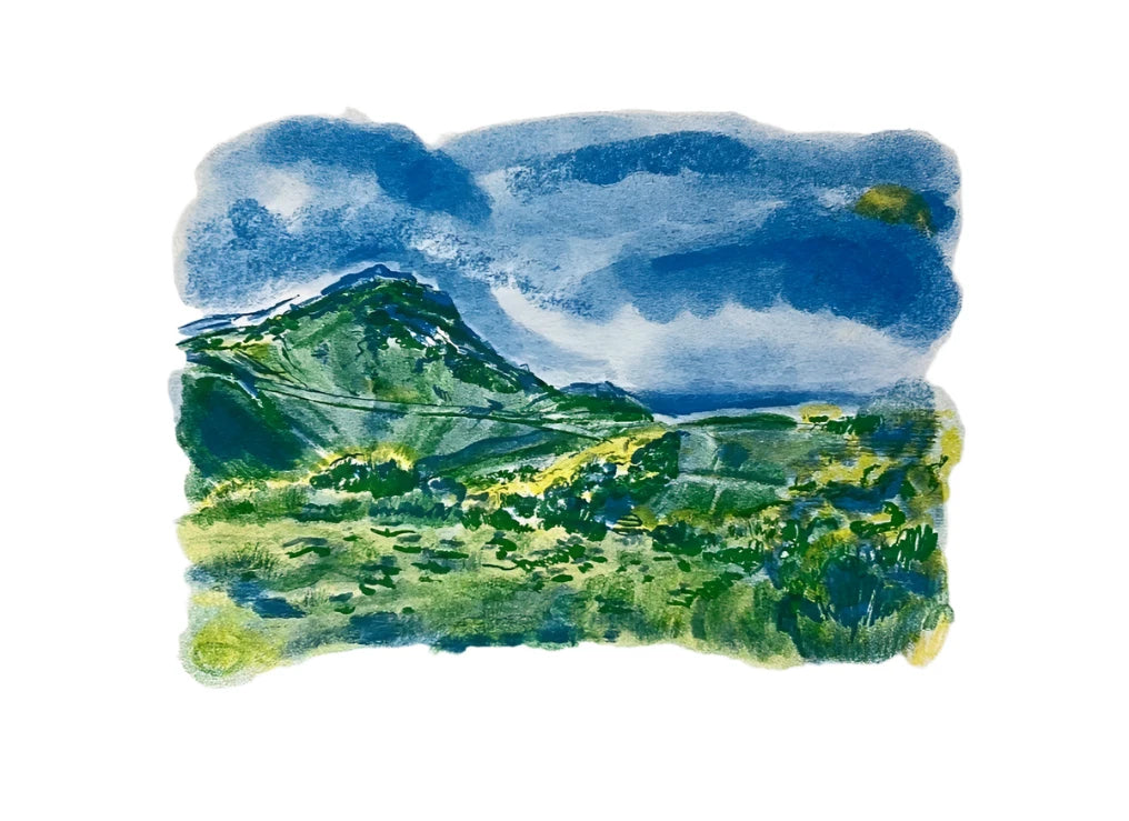 A5 Arthur's Seat Risograph Print