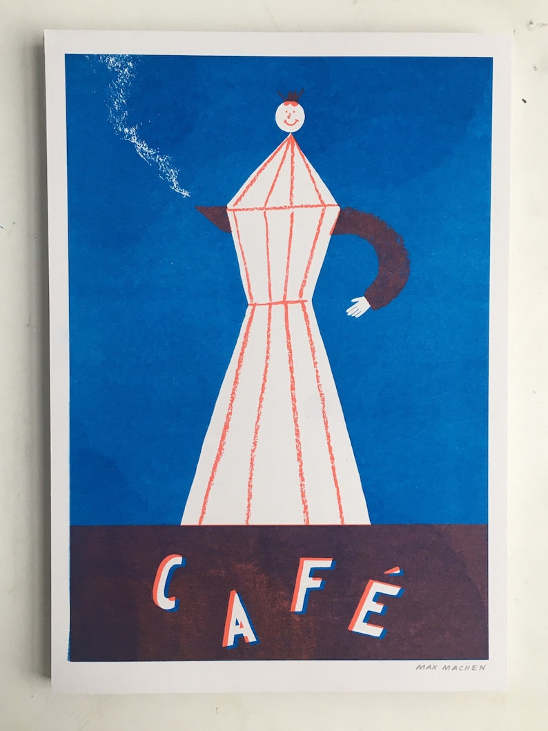 Cafe Blue Art Print