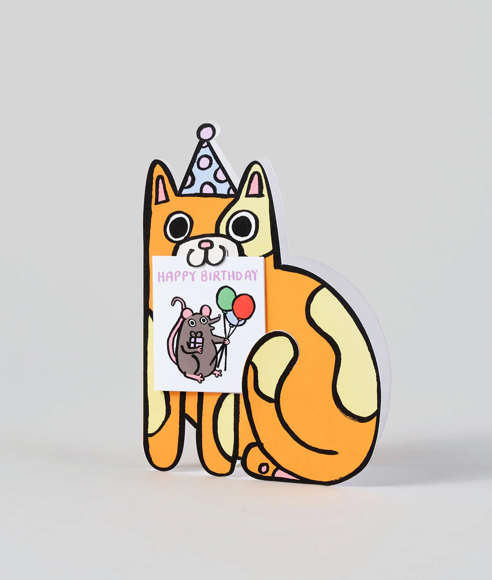 Cat With Mini Card