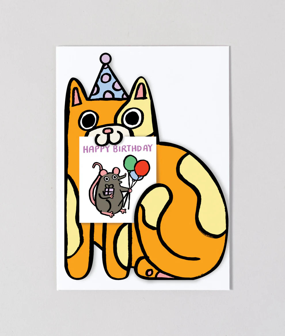 Cat With Mini Card