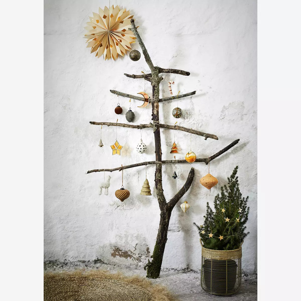 Brown Flocked Glass Bauble