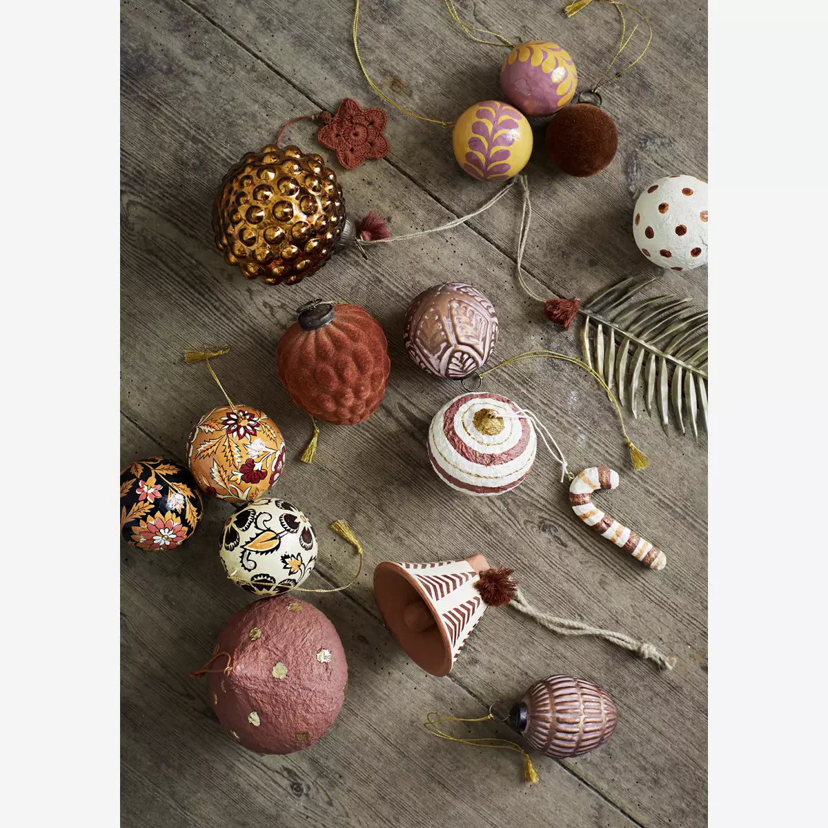 Burnt Orange Flocked Glass Pinecone Bauble