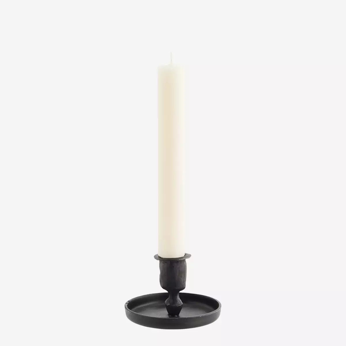 Hand Forged Iron Candle Holder - Black