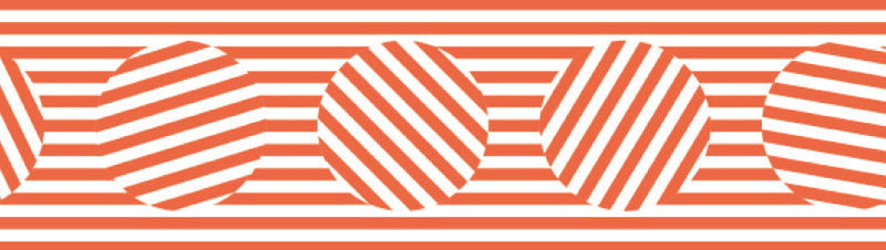Border & Circle Orange Washi Tape