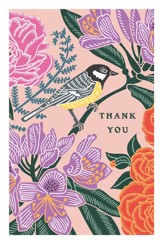 Pack Of Ten Kate Heiss Bird Thank You Cards