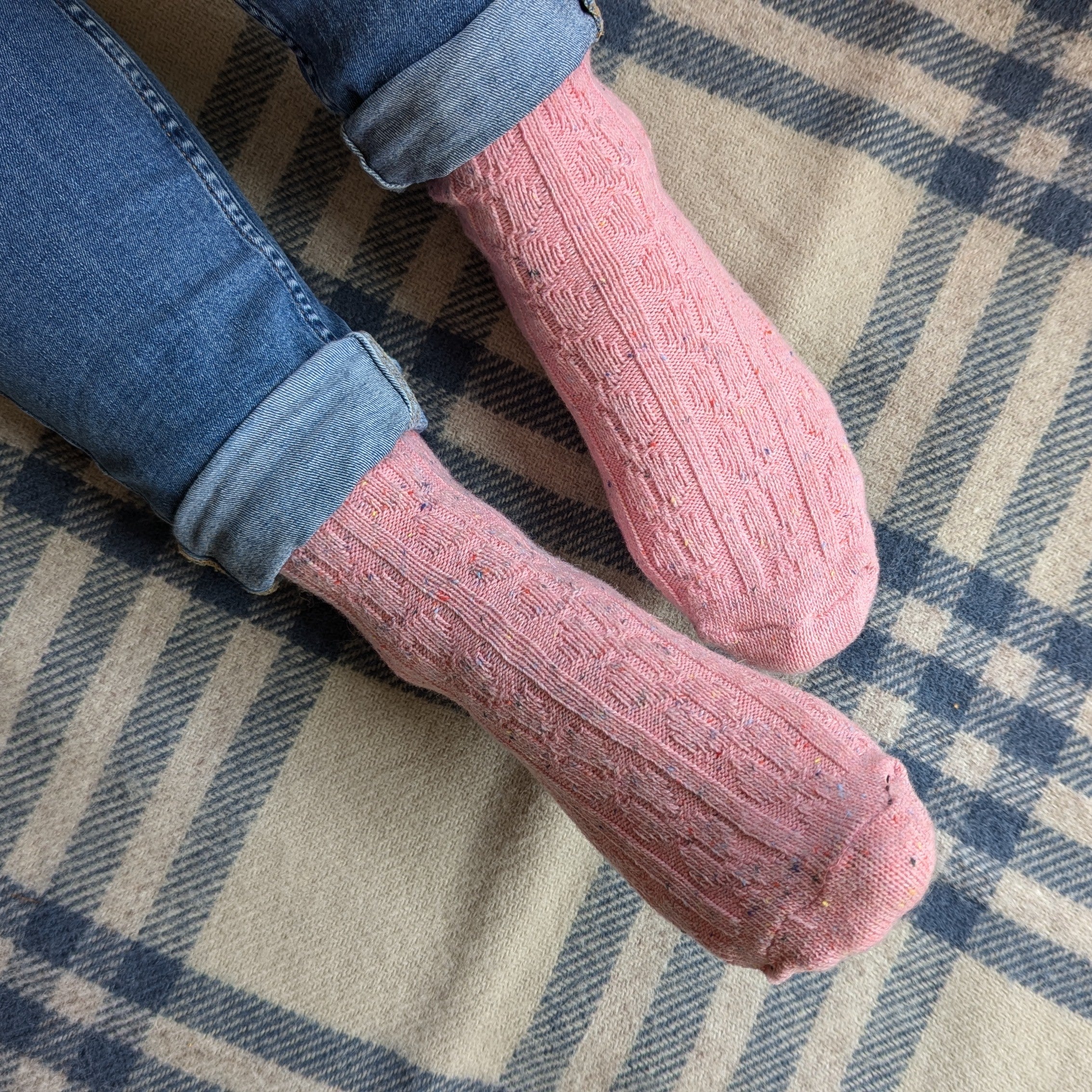 Cable Knit Speckle Socks