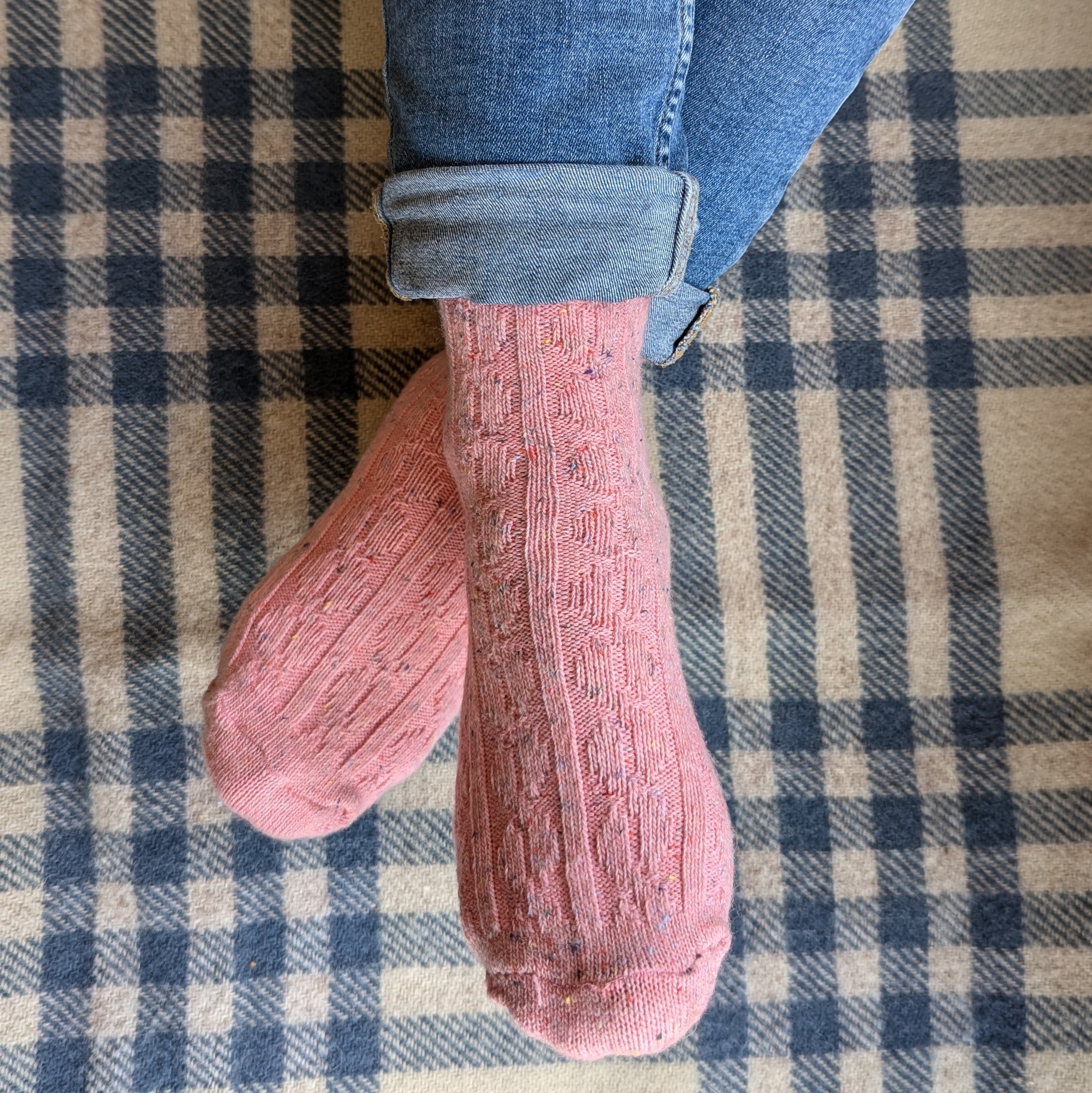 Cable Knit Speckle Socks