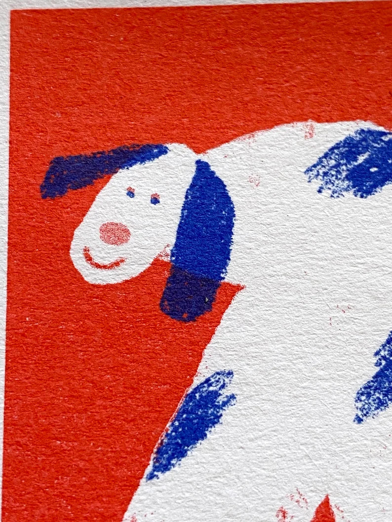 Red Mini Dog Art Print