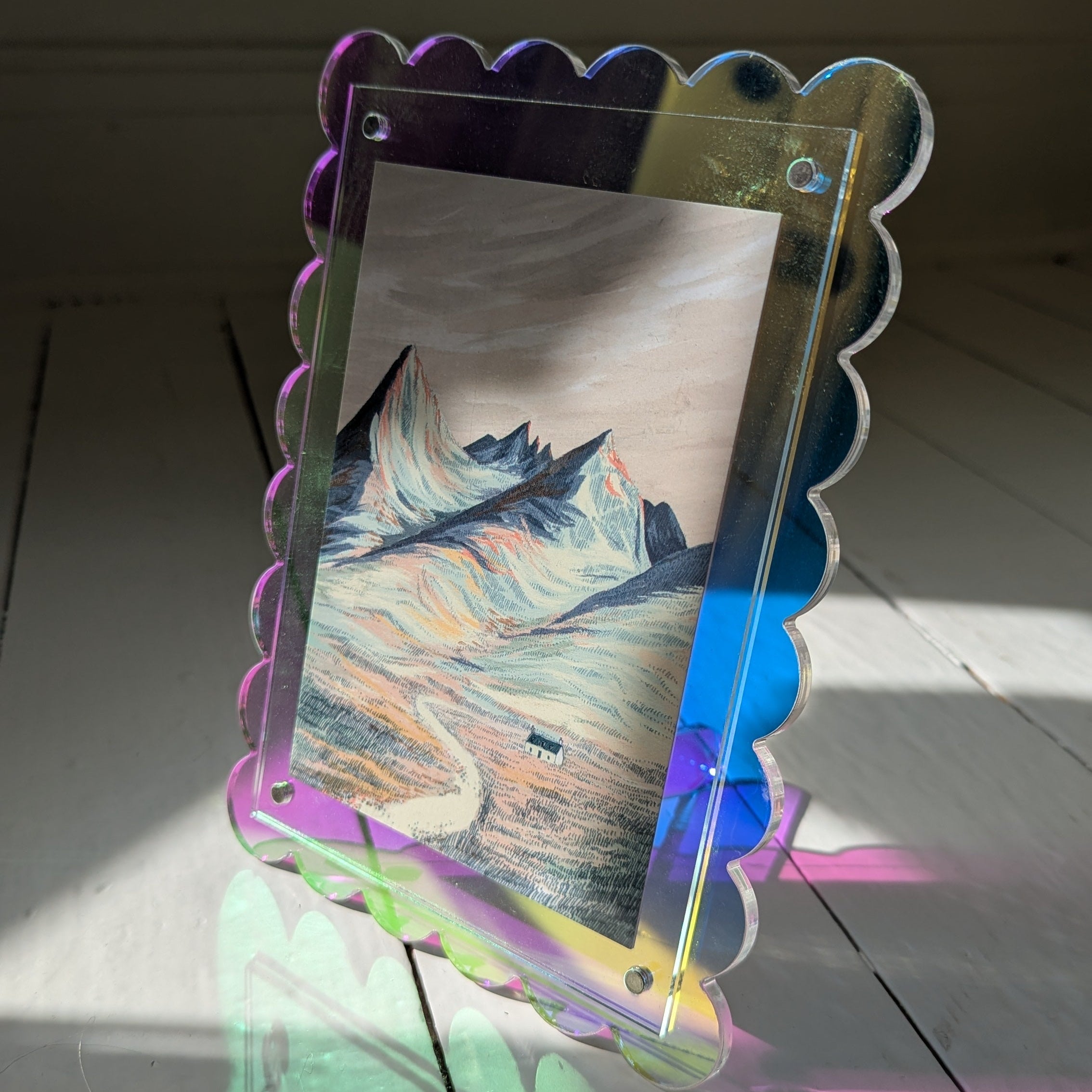 Iridescent Scalloped Acrylic Frame
