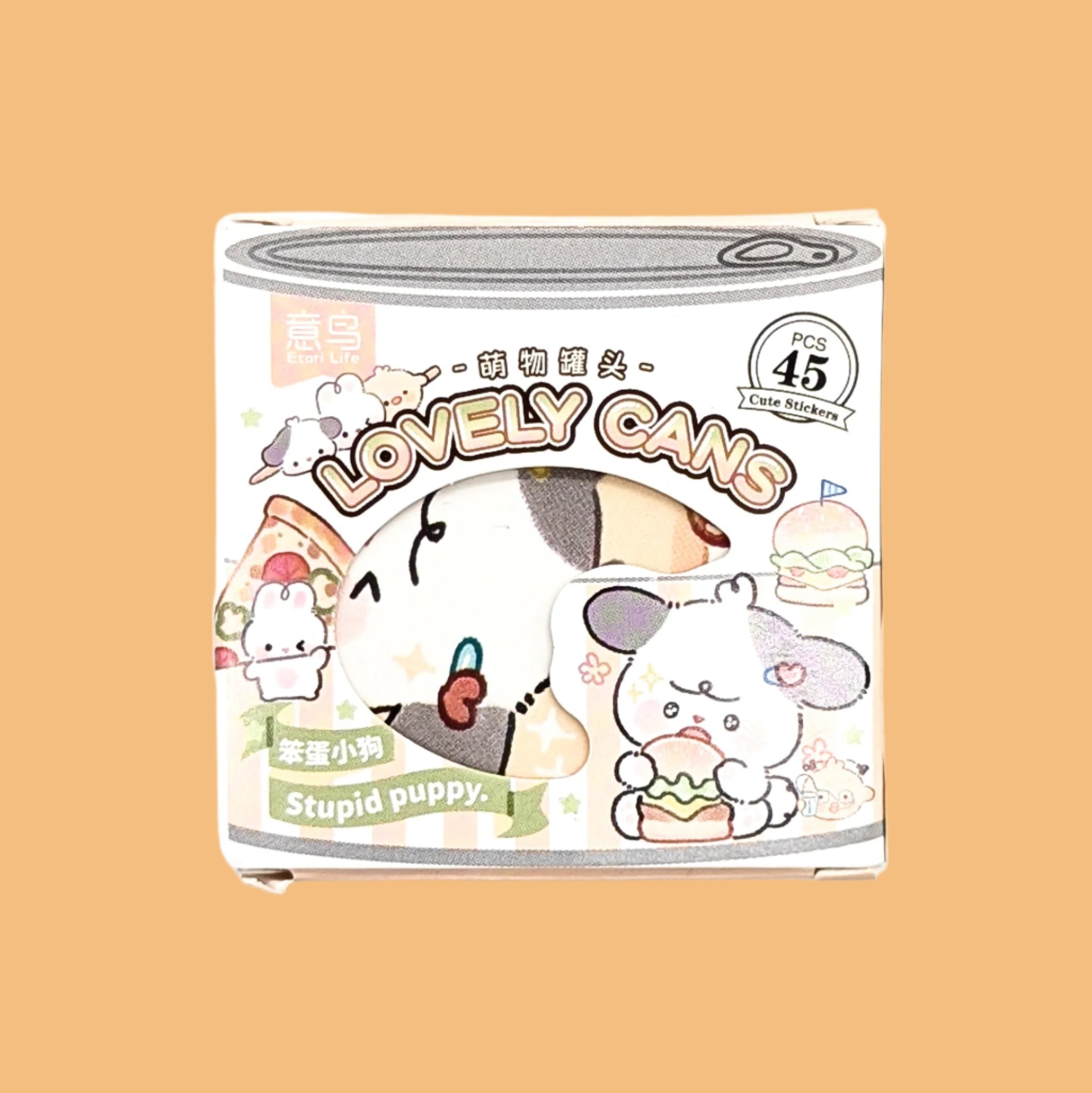 Kawaii Puppy Can Sticker Set