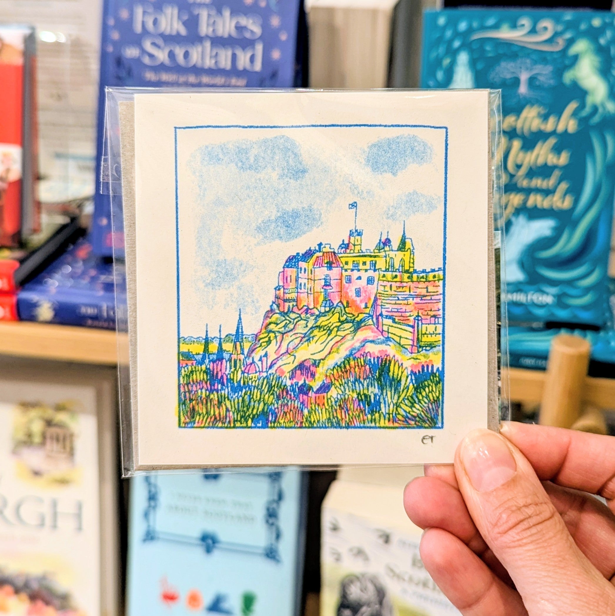 Edinburgh Castle Mini Riso Print
