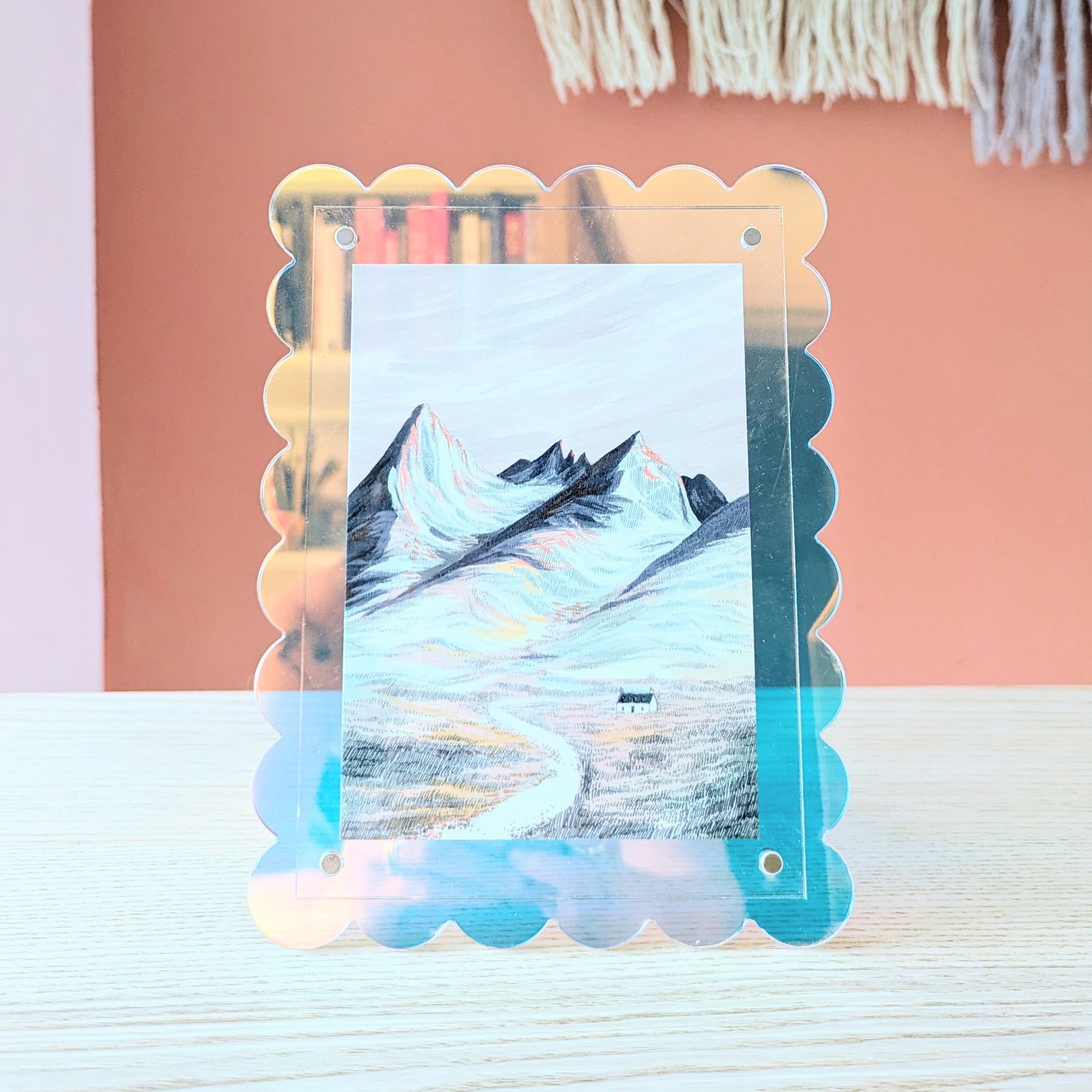 Iridescent Scalloped Acrylic Frame