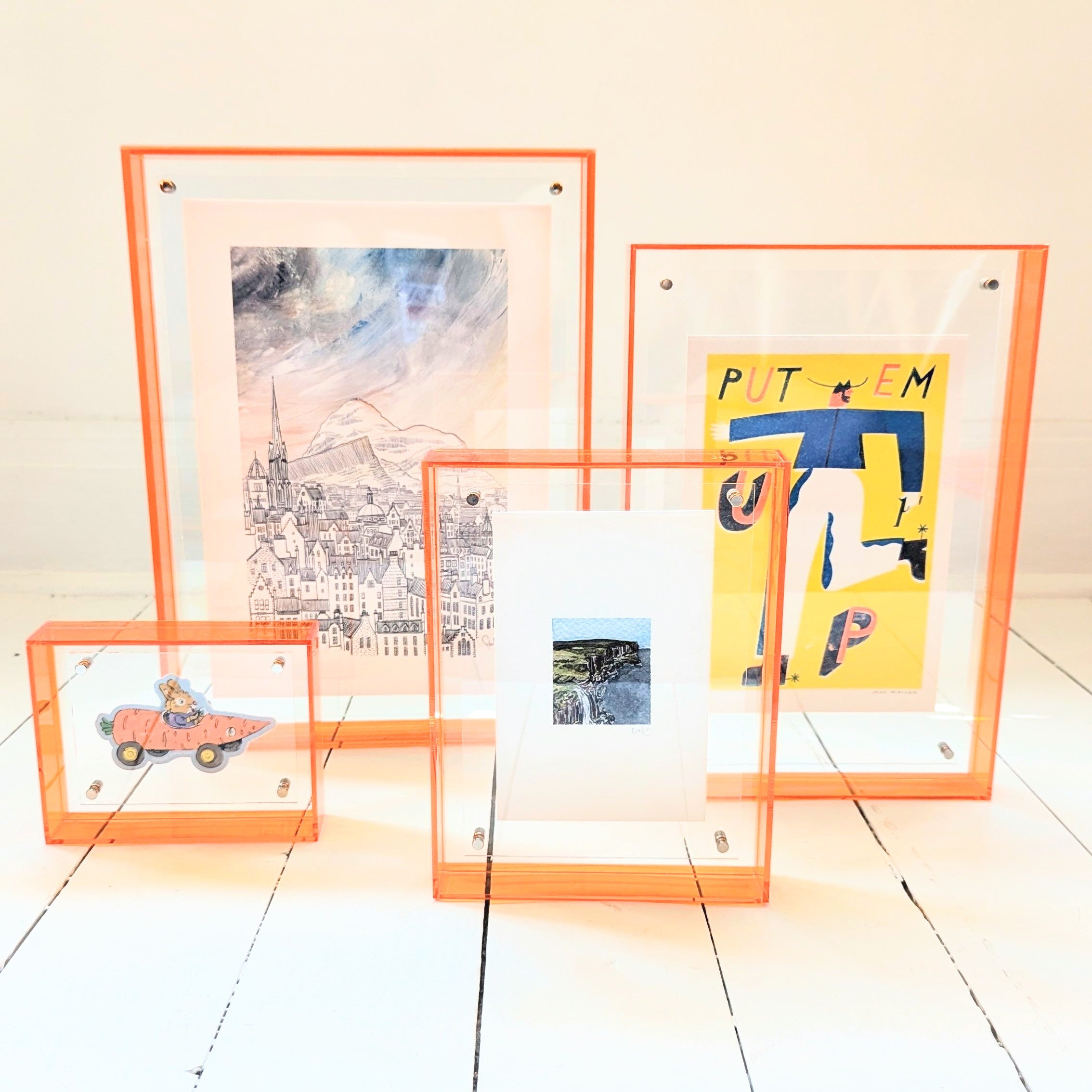 Large Orange Acrylic Frame