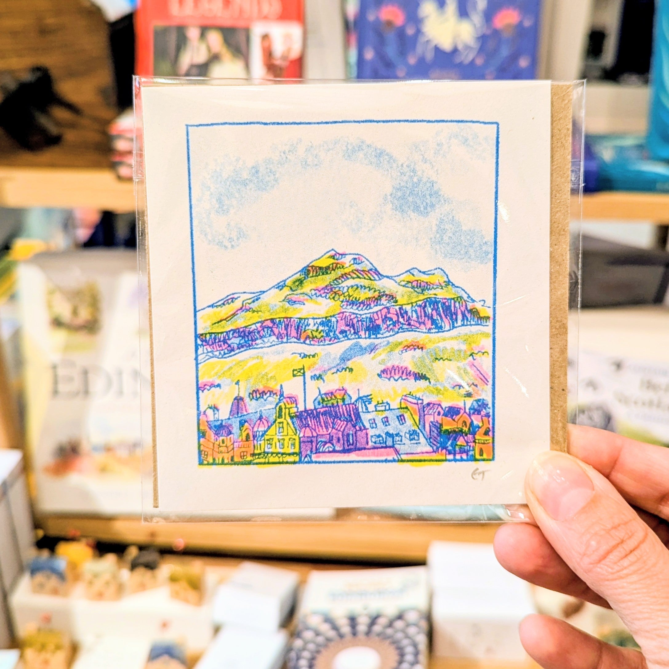 Arthur's Seat Mini Riso Print