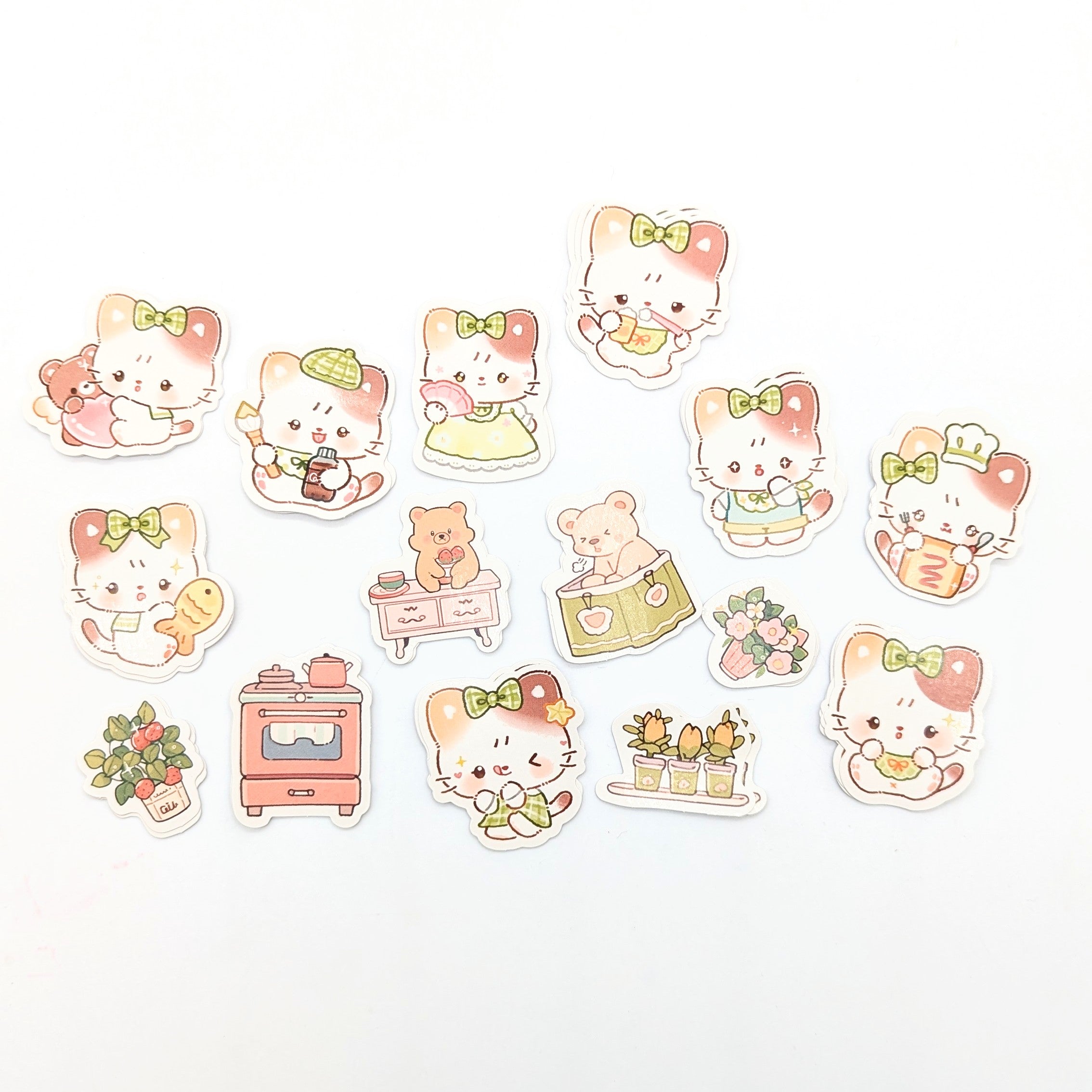 Kawaii Cat Can Sticker Set