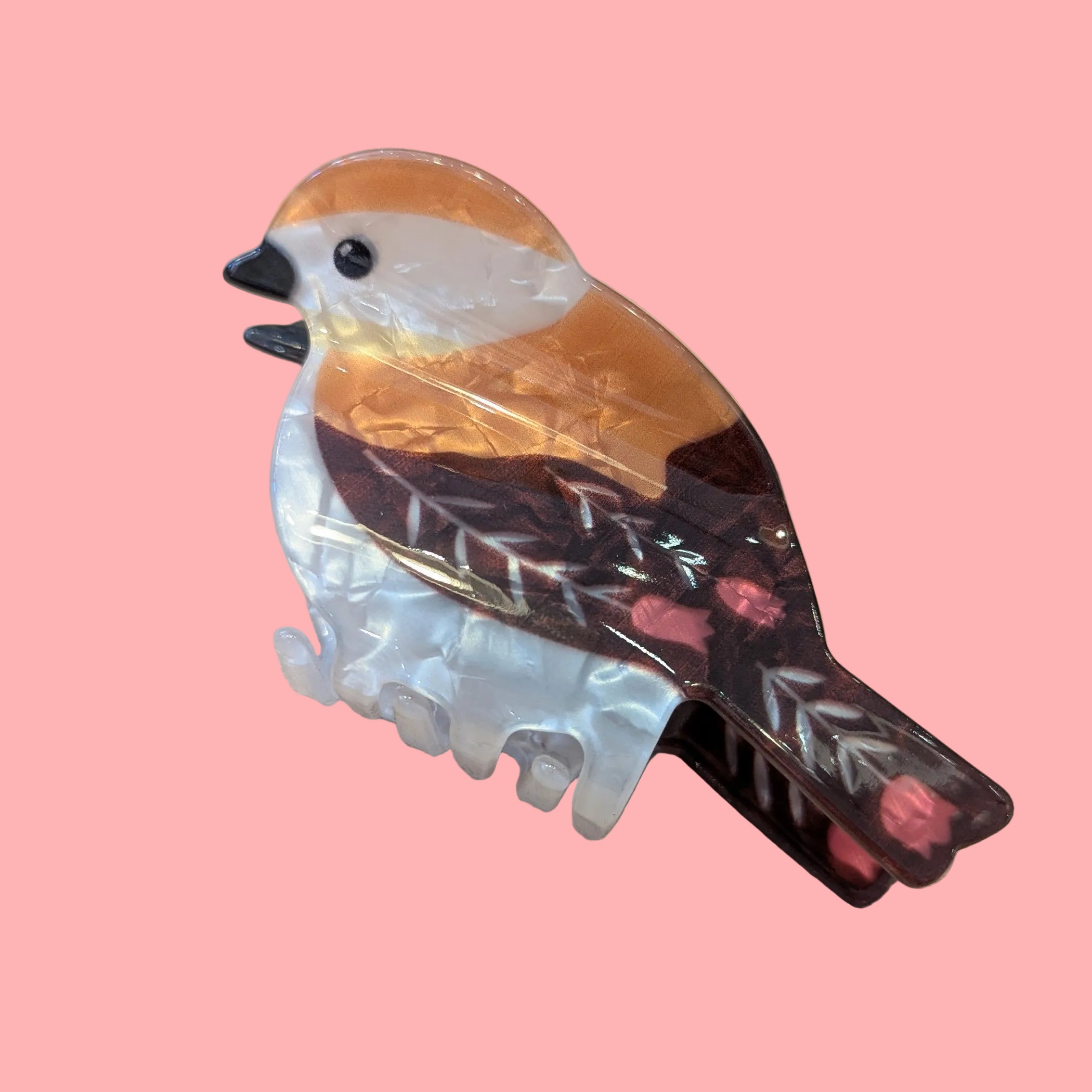 Folk Art Hair Clip - Sparrow