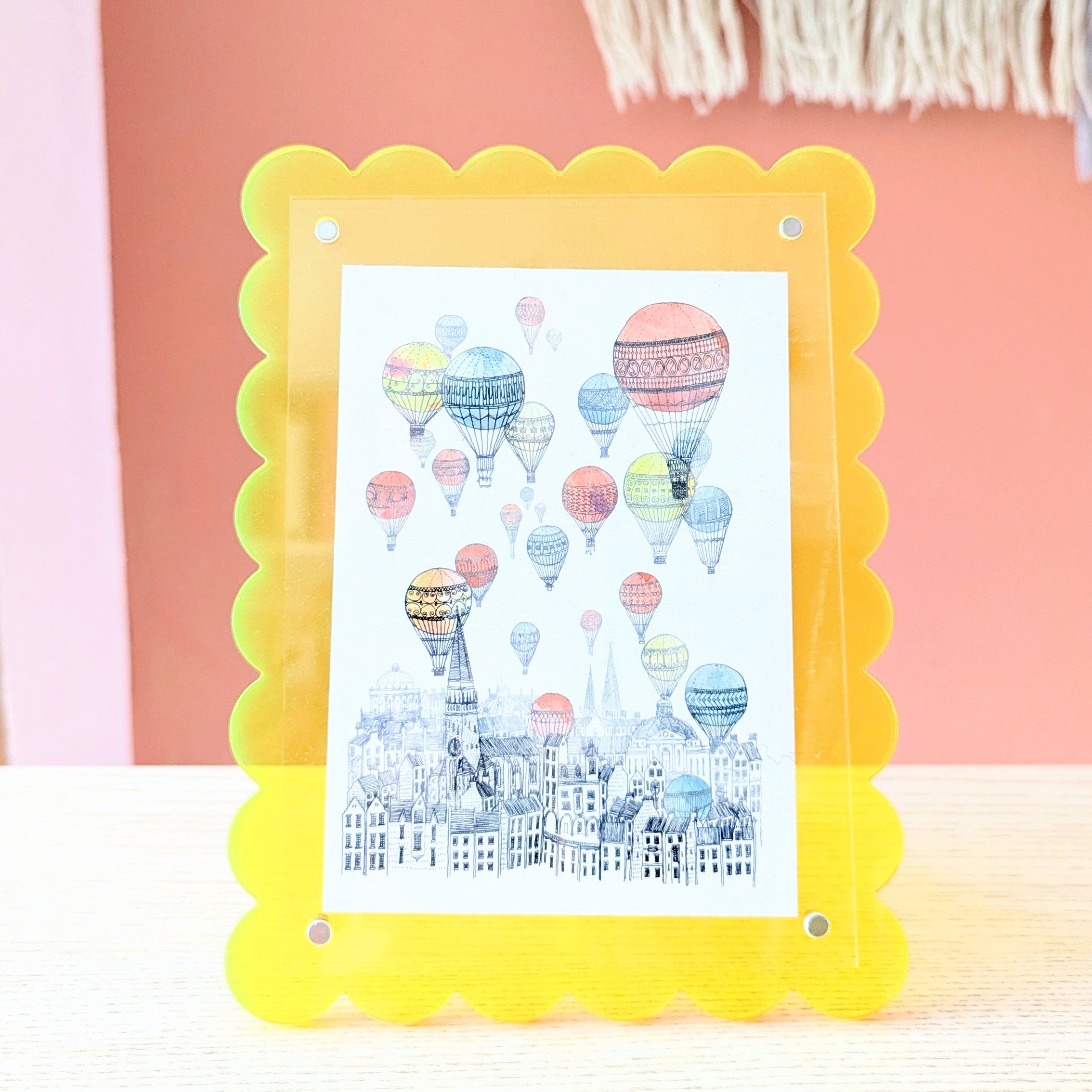 Yellow Scalloped Acrylic Frame
