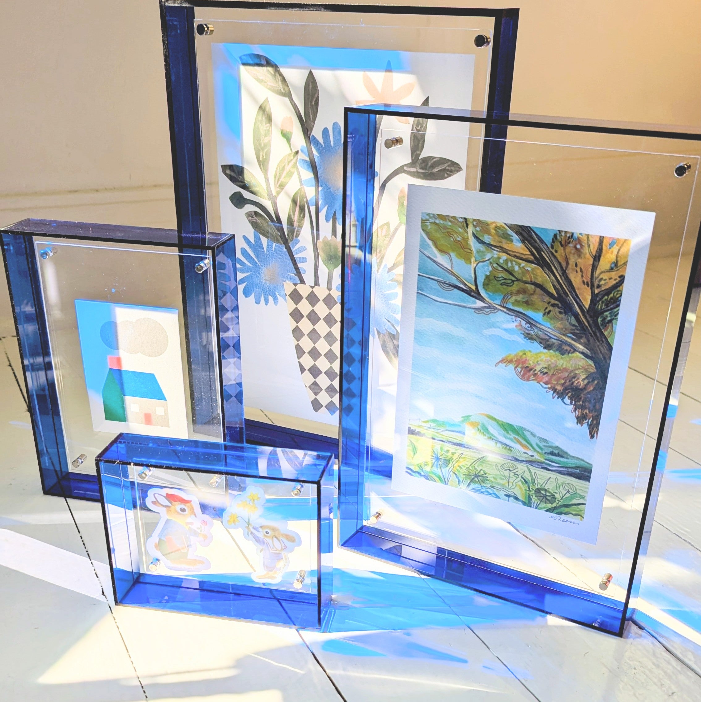 Large Blue Acrylic Frame