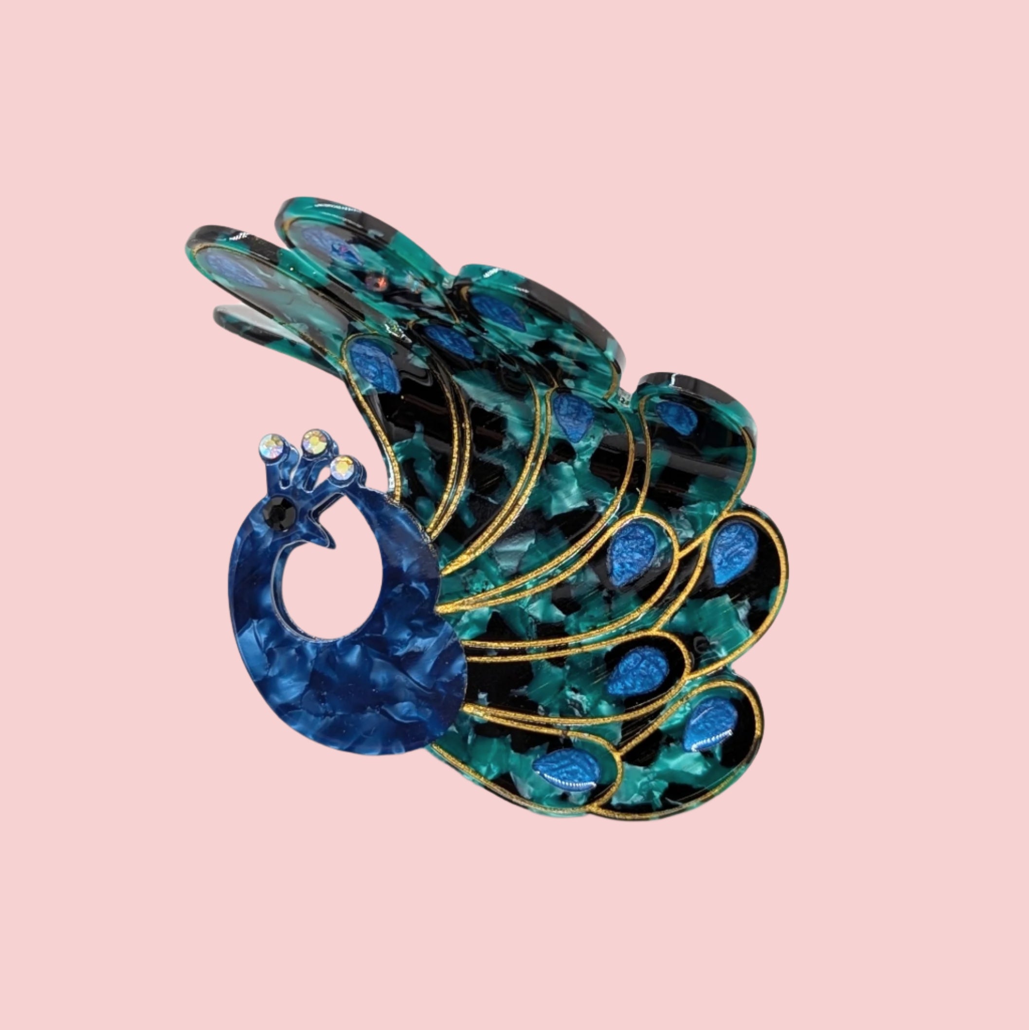 Peacock Hair Clip